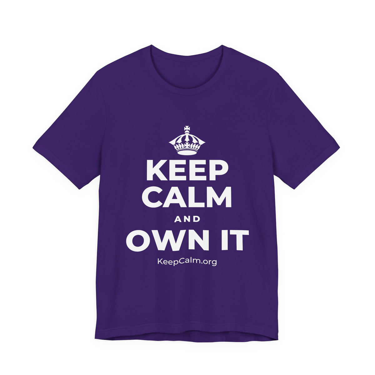KEEP CALM AND OWN IT T-Shirt (Soft Cream–Heather Mauve)