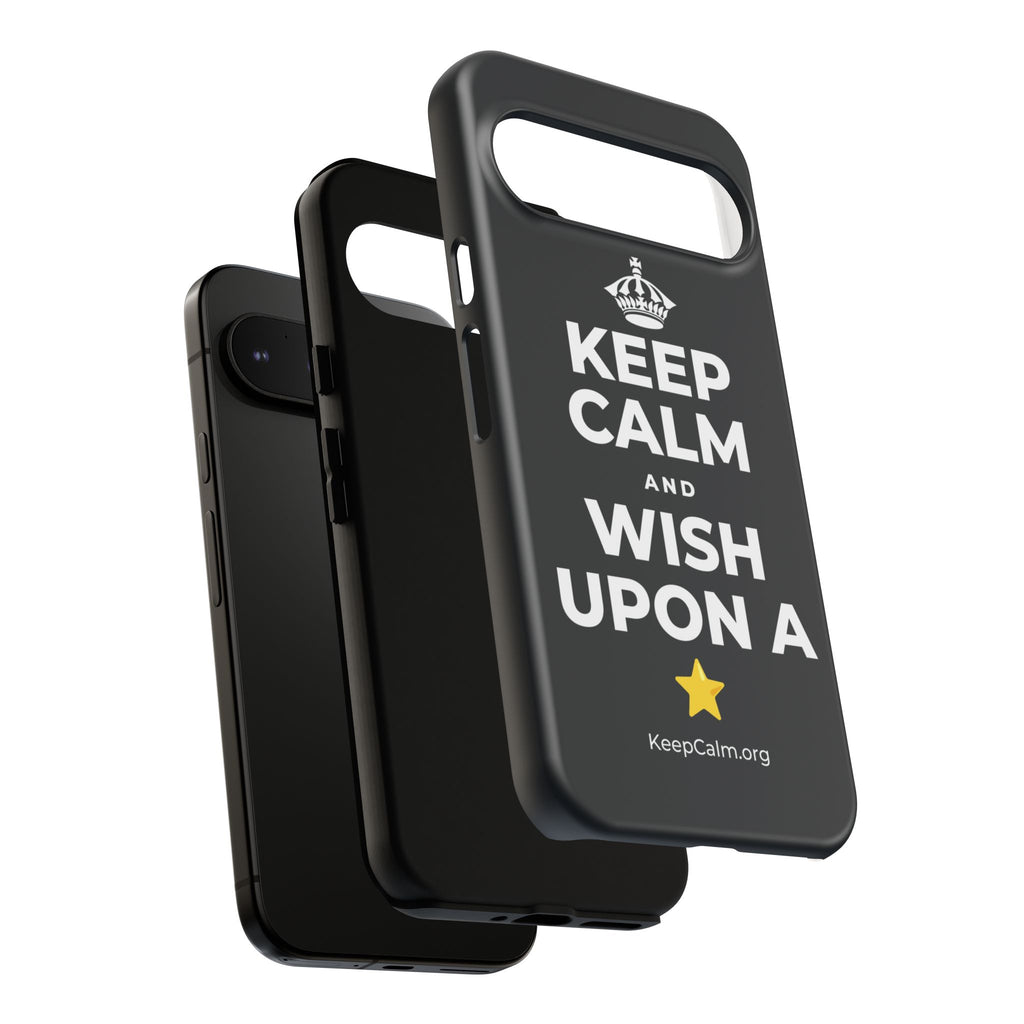 KEEP CALM AND WISH UPON A ⭐ Phone Case (Dark)