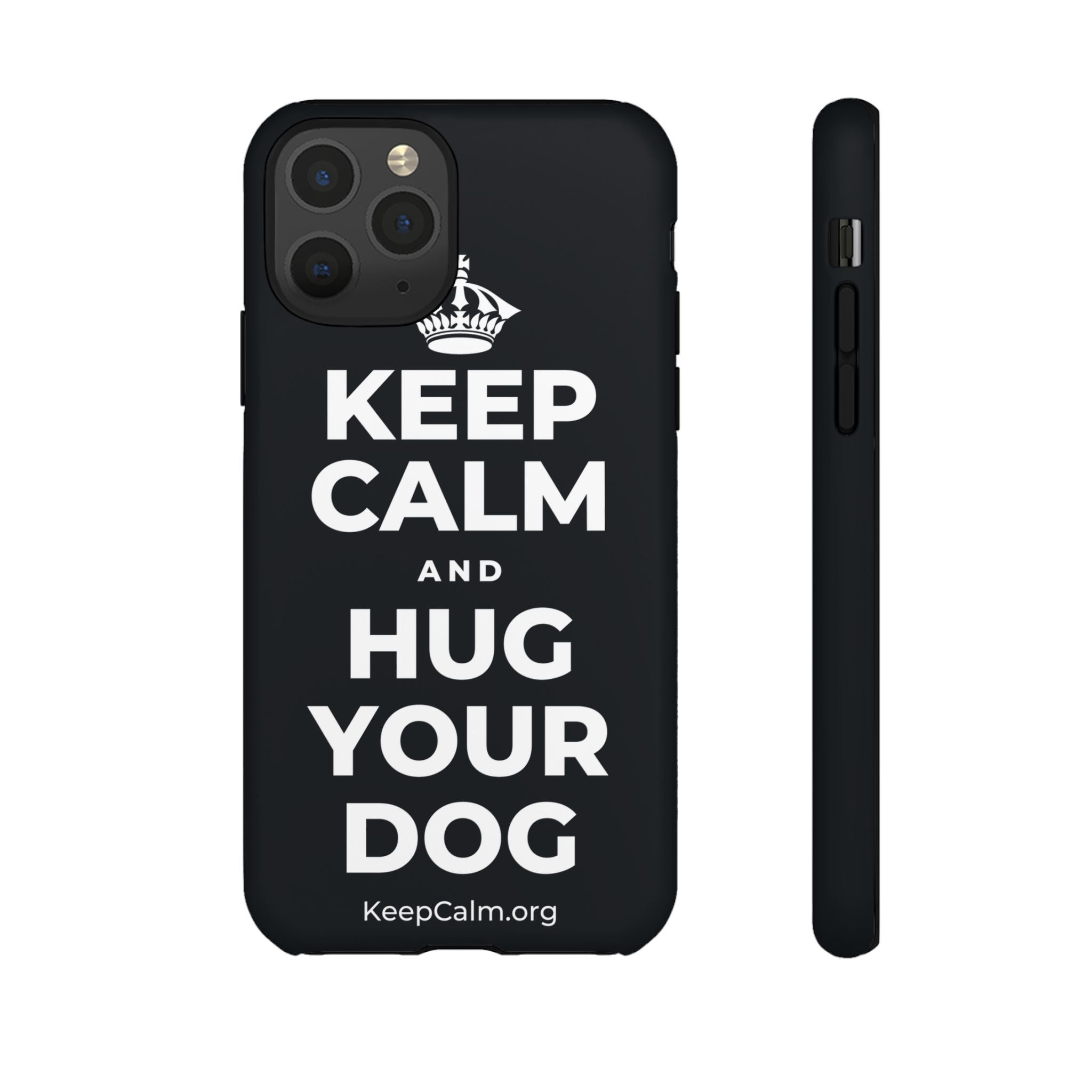 KEEP CALM AND HUG YOUR DOG Phone Case (Dark)