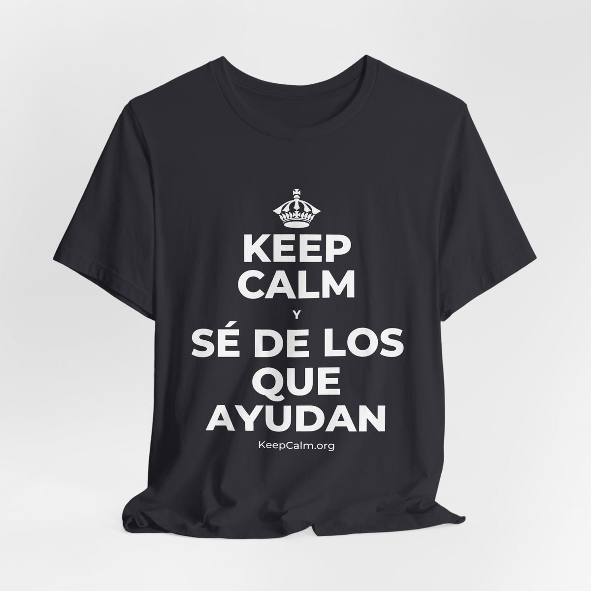 KEEP CALM Y SÉ DE LOS QUE AYUDAN T-Shirt (Baby Blue–Silver)