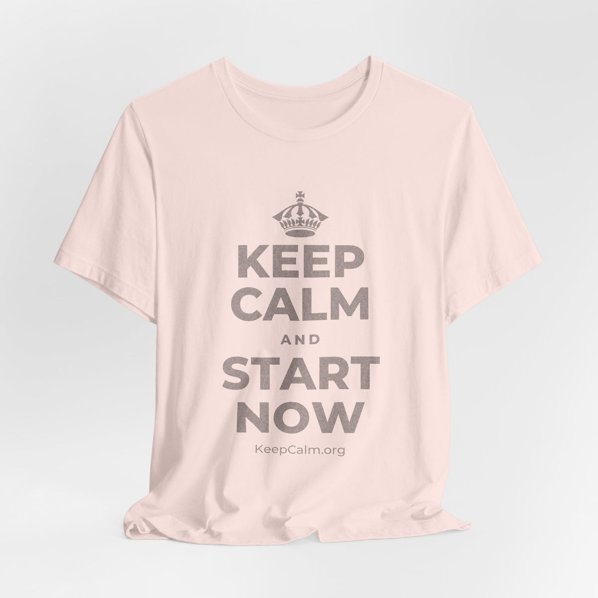 KEEP CALM AND START NOW T-Shirt (Soft Cream–Heather Mauve)
