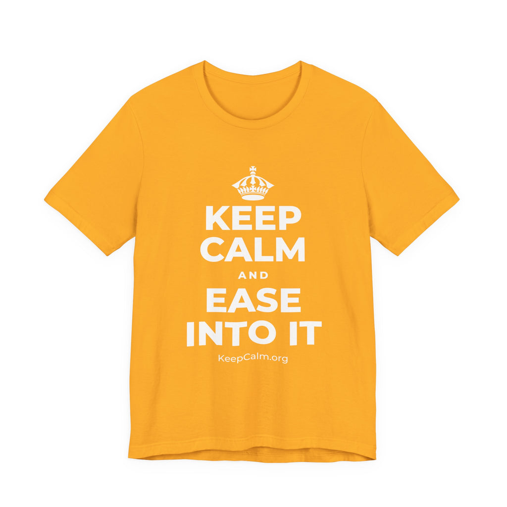 KEEP CALM AND EASE INTO IT T-Shirt (Baby Blue–Silver)