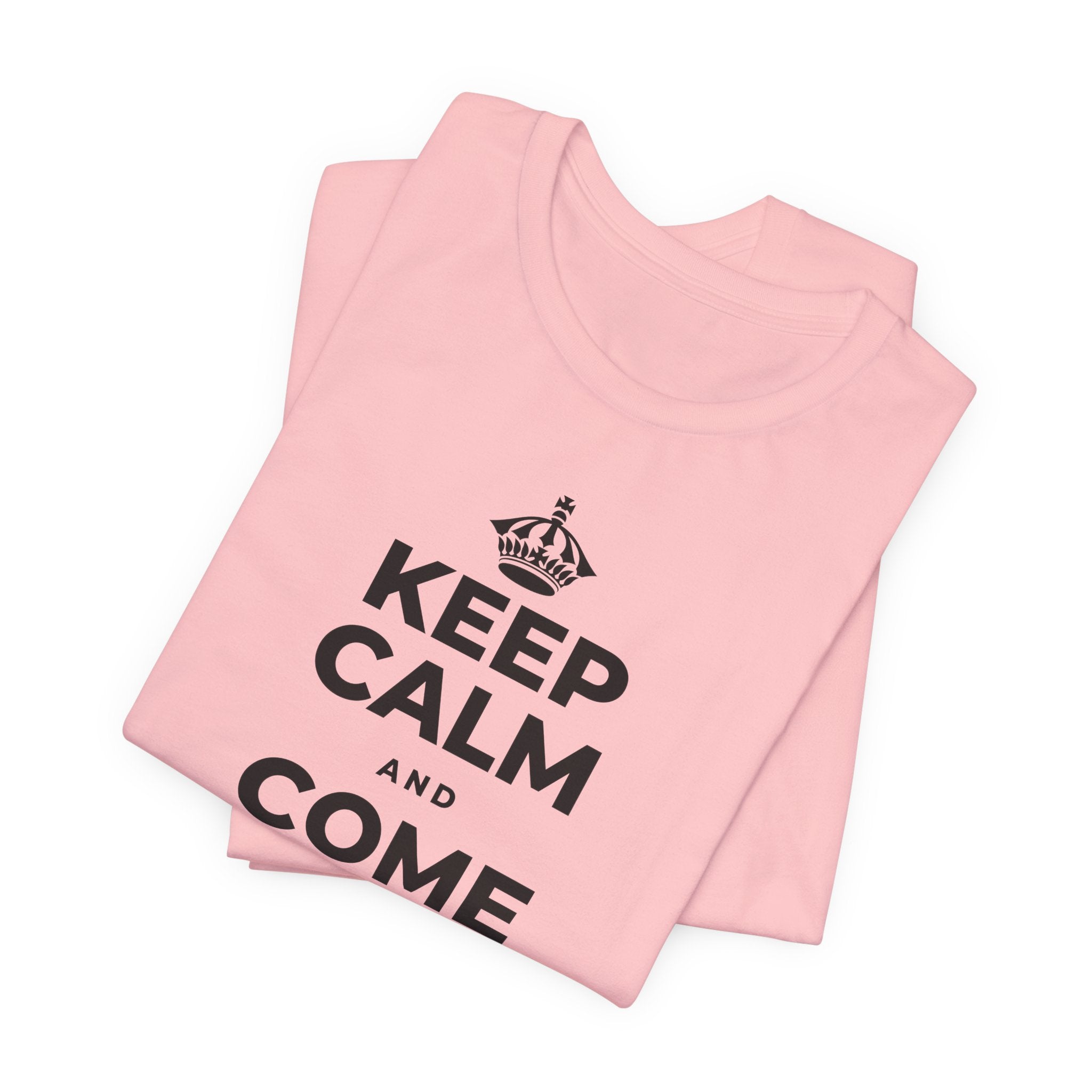 KEEP CALM AND COME BACK TO NOW T-Shirt (White–Asphalt)