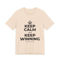 KEEP CALM AND KEEP WINNING T-Shirt (Soft Cream–Heather Mauve)