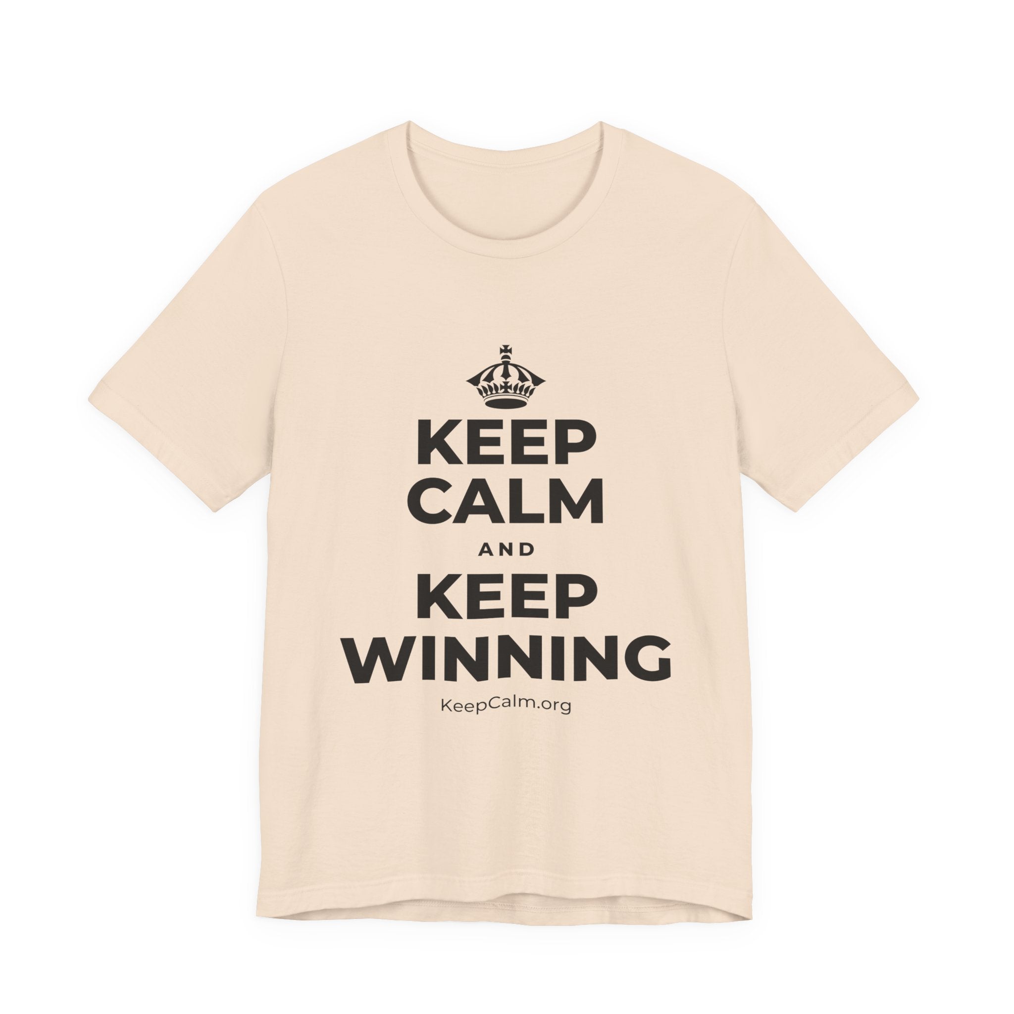 KEEP CALM AND KEEP WINNING T-Shirt (Soft Cream–Heather Mauve)