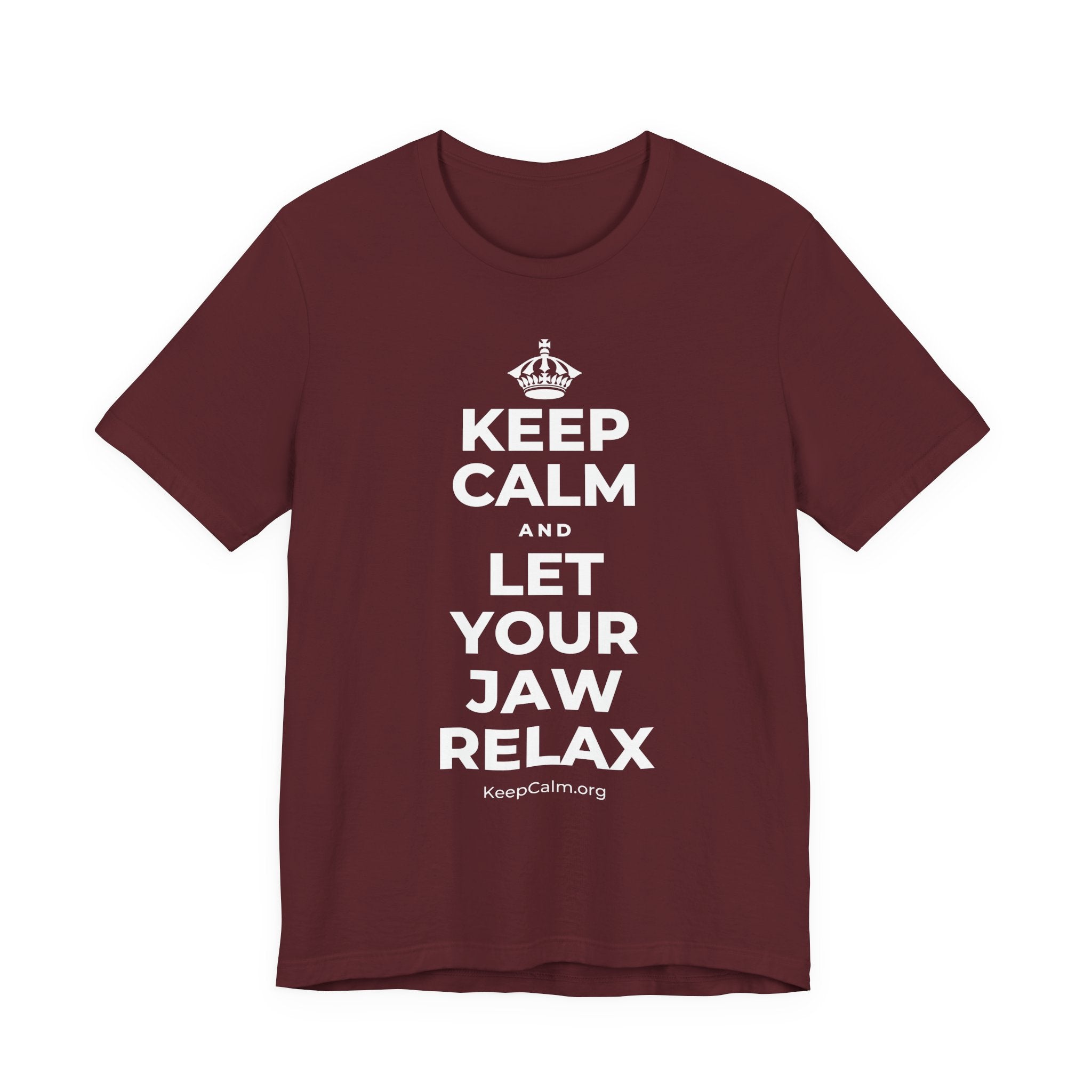 KEEP CALM AND LET YOUR JAW RELAX T-Shirt (Baby Blue–Silver)