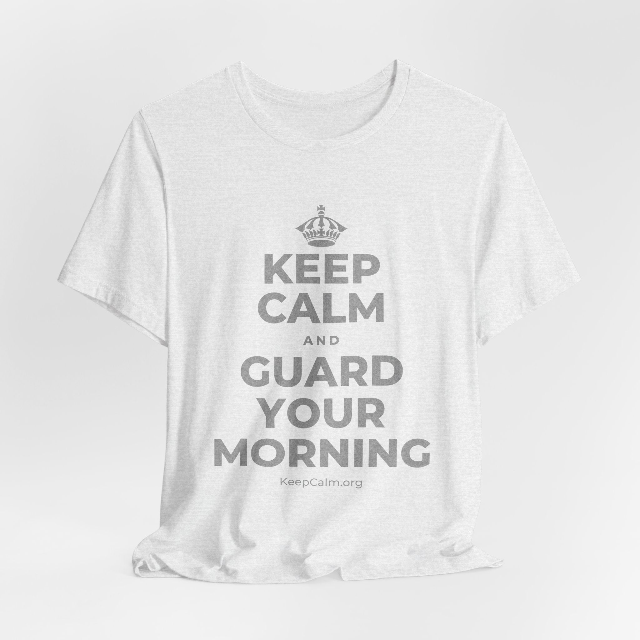 KEEP CALM AND GUARD YOUR MORNING T-Shirt (Soft Cream–Heather Mauve)