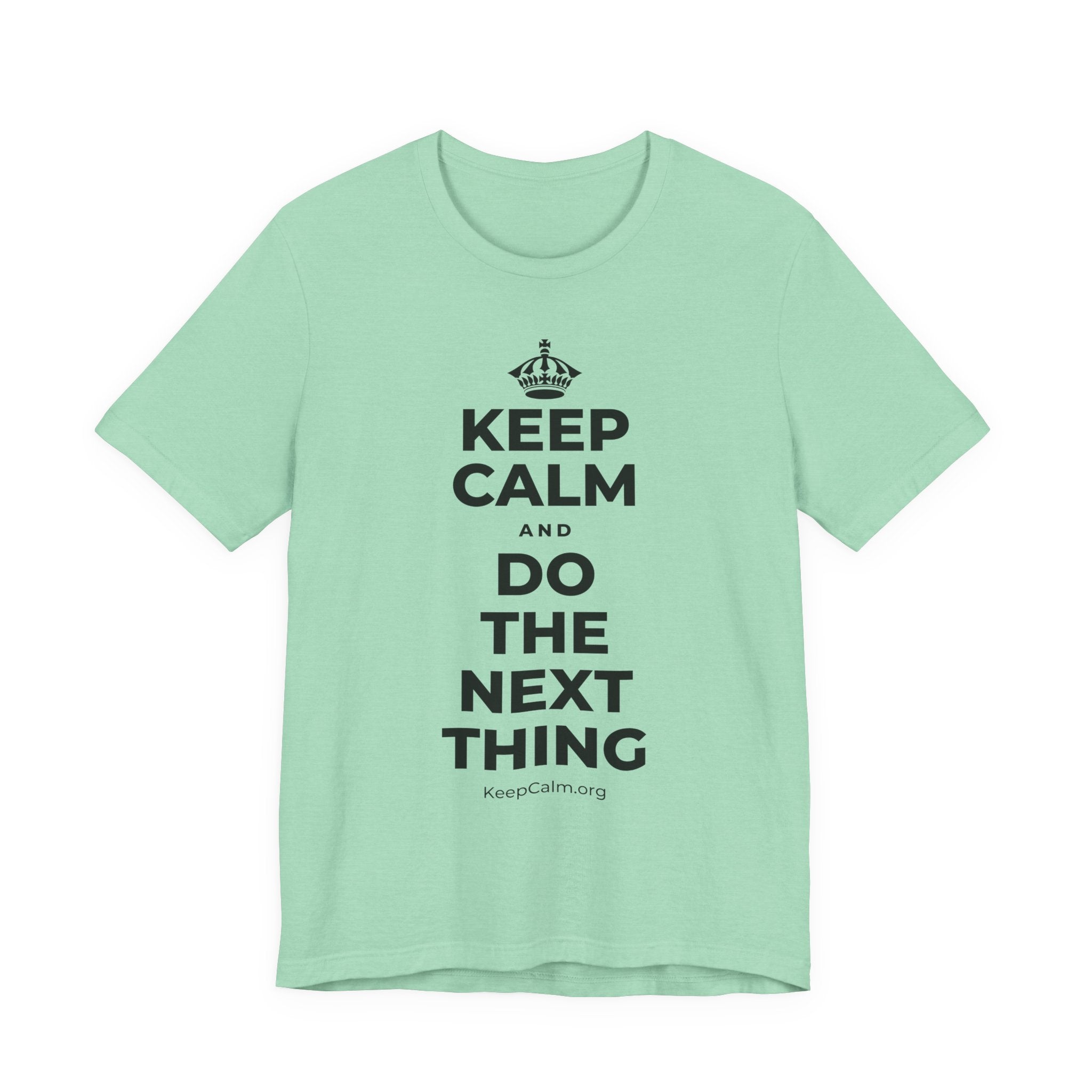 KEEP CALM AND DO THE NEXT THING T-Shirt (Baby Blue–Silver)