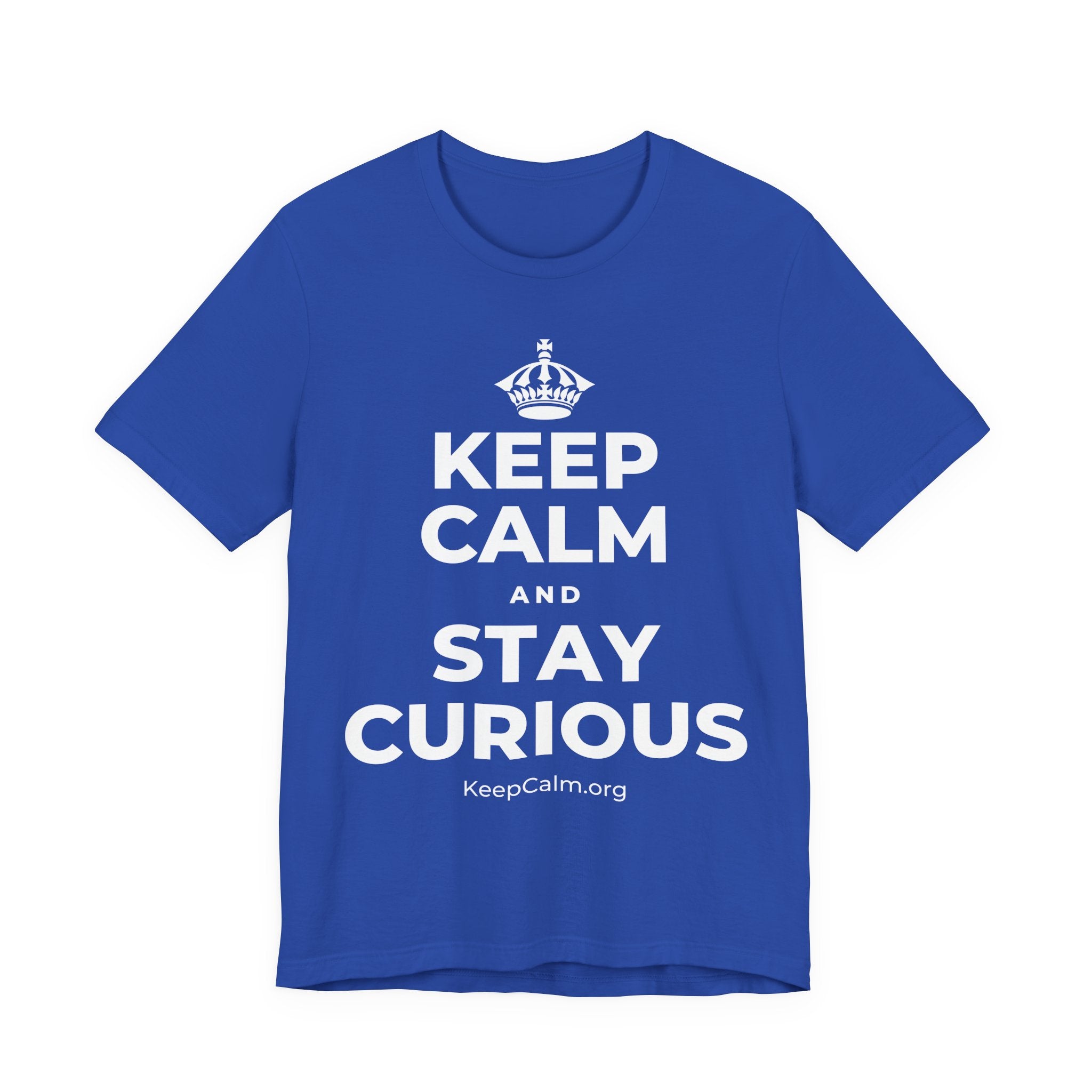 KEEP CALM AND STAY CURIOUS T-Shirt (Soft Cream–Heather Mauve)