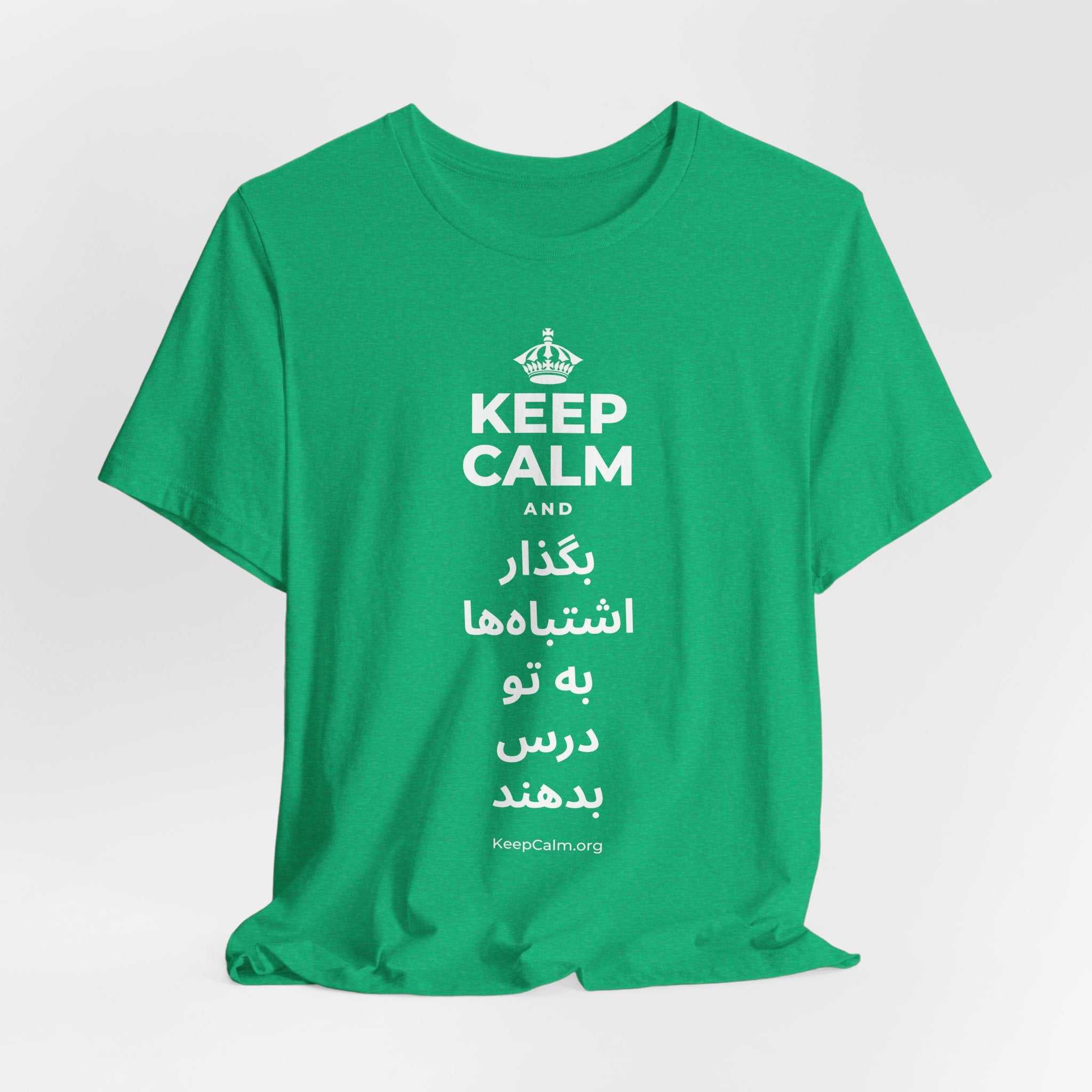 KEEP CALM AND بگذار اشتباه‌ها به تو درس بدهند T-Shirt (Baby Blue–Silver)