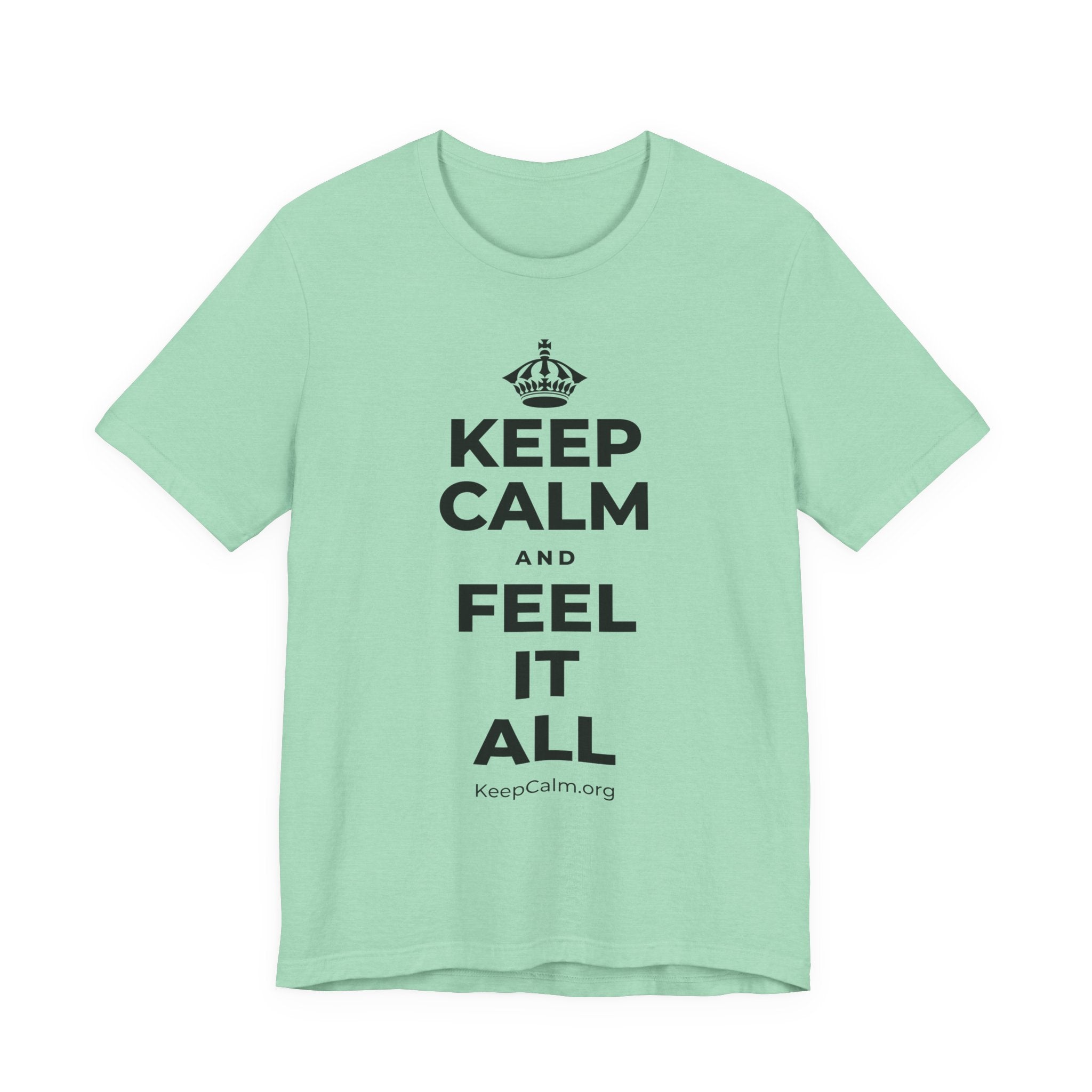 KEEP CALM AND FEEL IT ALL T-Shirt (Baby Blue–Silver)