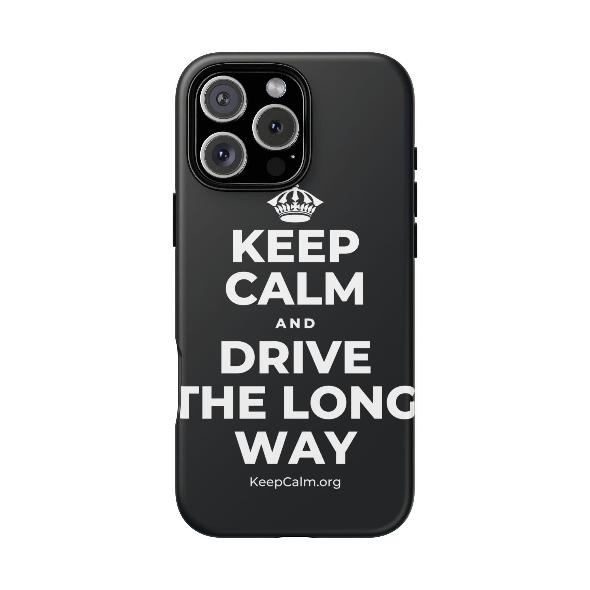 KEEP CALM AND DRIVE THE LONG WAY Phone Case (Dark)