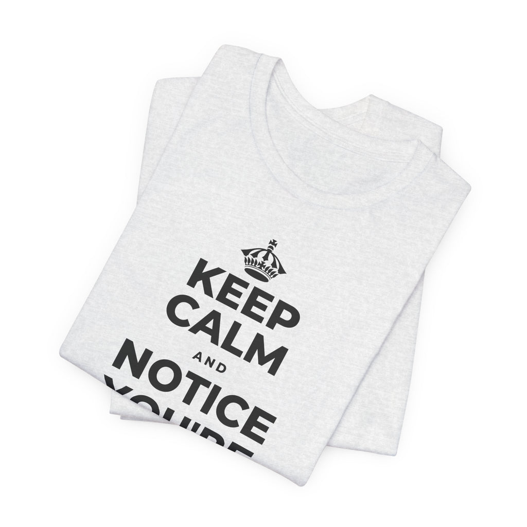 KEEP CALM AND NOTICE YOU'RE SAFE RIGHT NOW T-Shirt (Soft Cream–Heather Mauve)