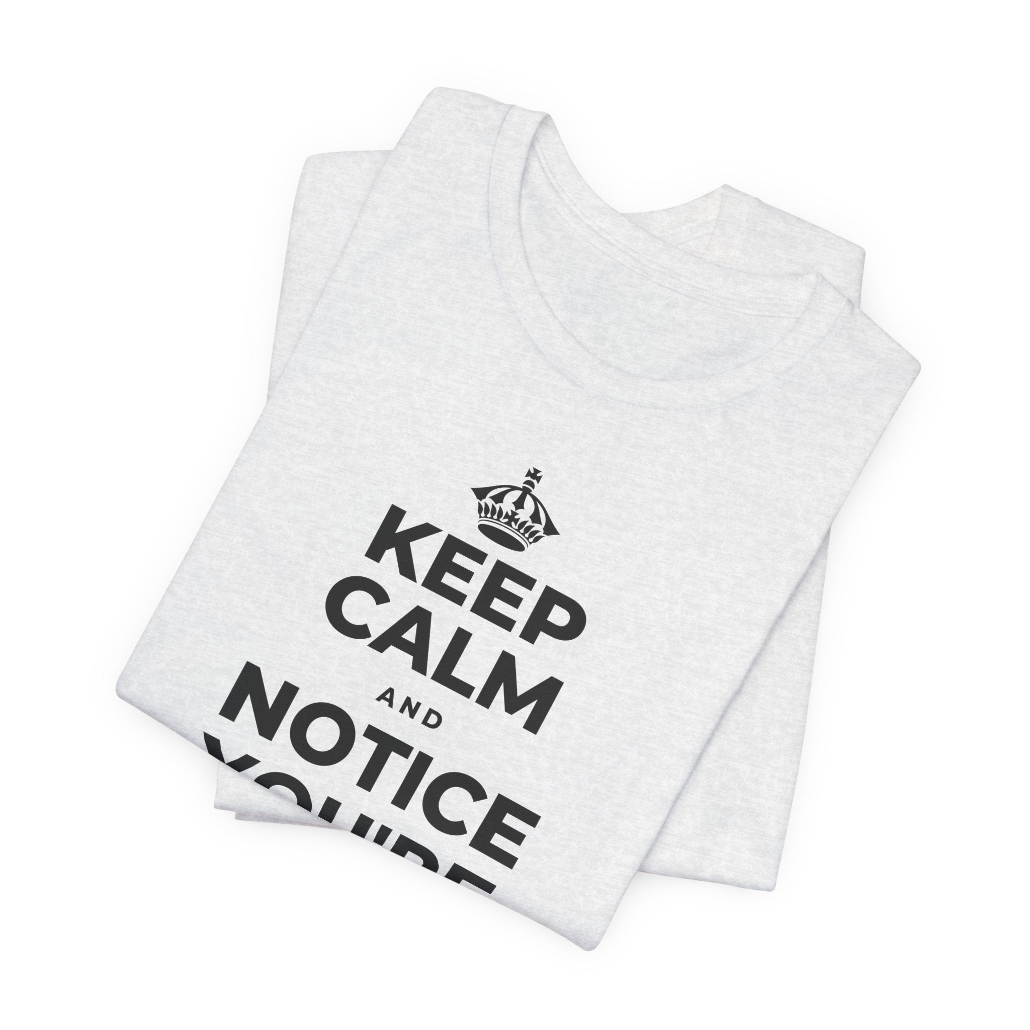 KEEP CALM AND NOTICE YOU'RE SAFE RIGHT NOW T-Shirt (Soft Cream–Heather Mauve)