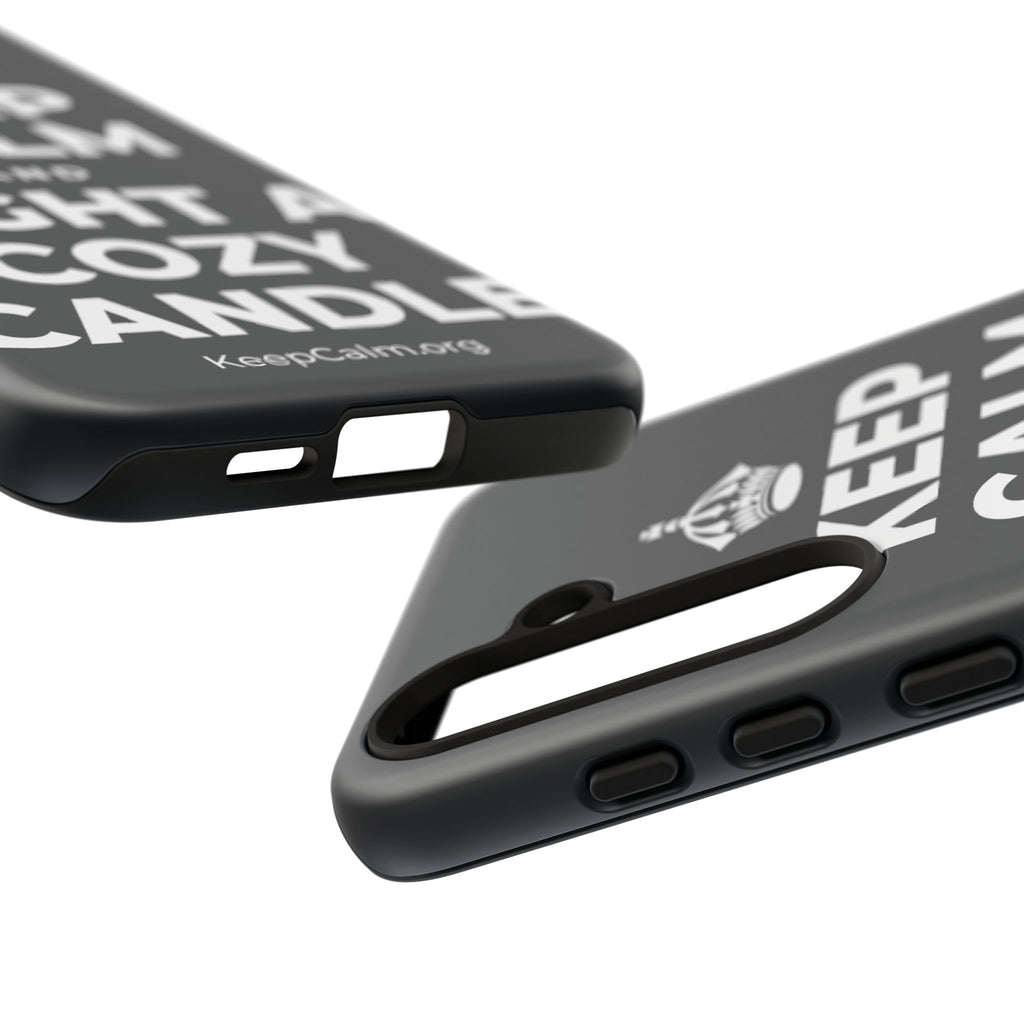 KEEP CALM AND LIGHT A COZY CANDLE Phone Case (Dark)