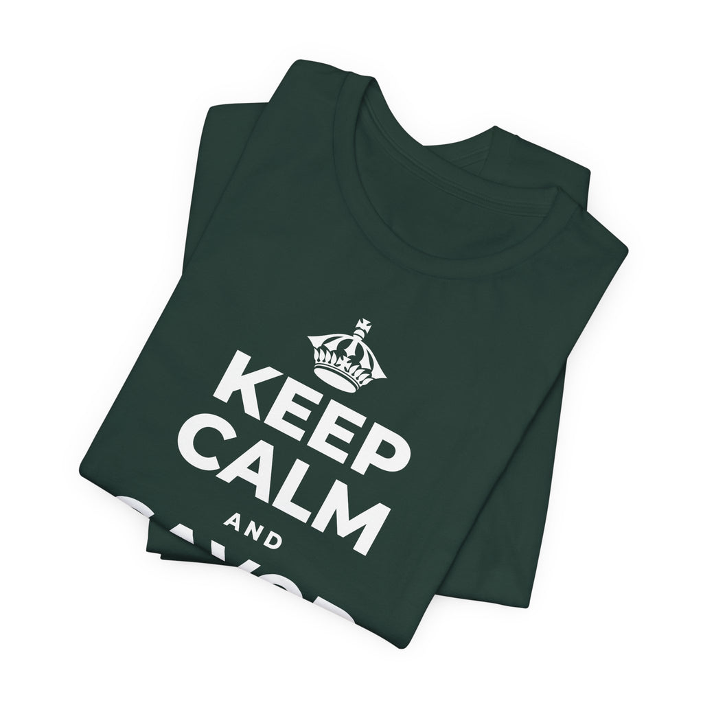 KEEP CALM AND SAVOR THE SIMPLE T-Shirt (White–Asphalt)