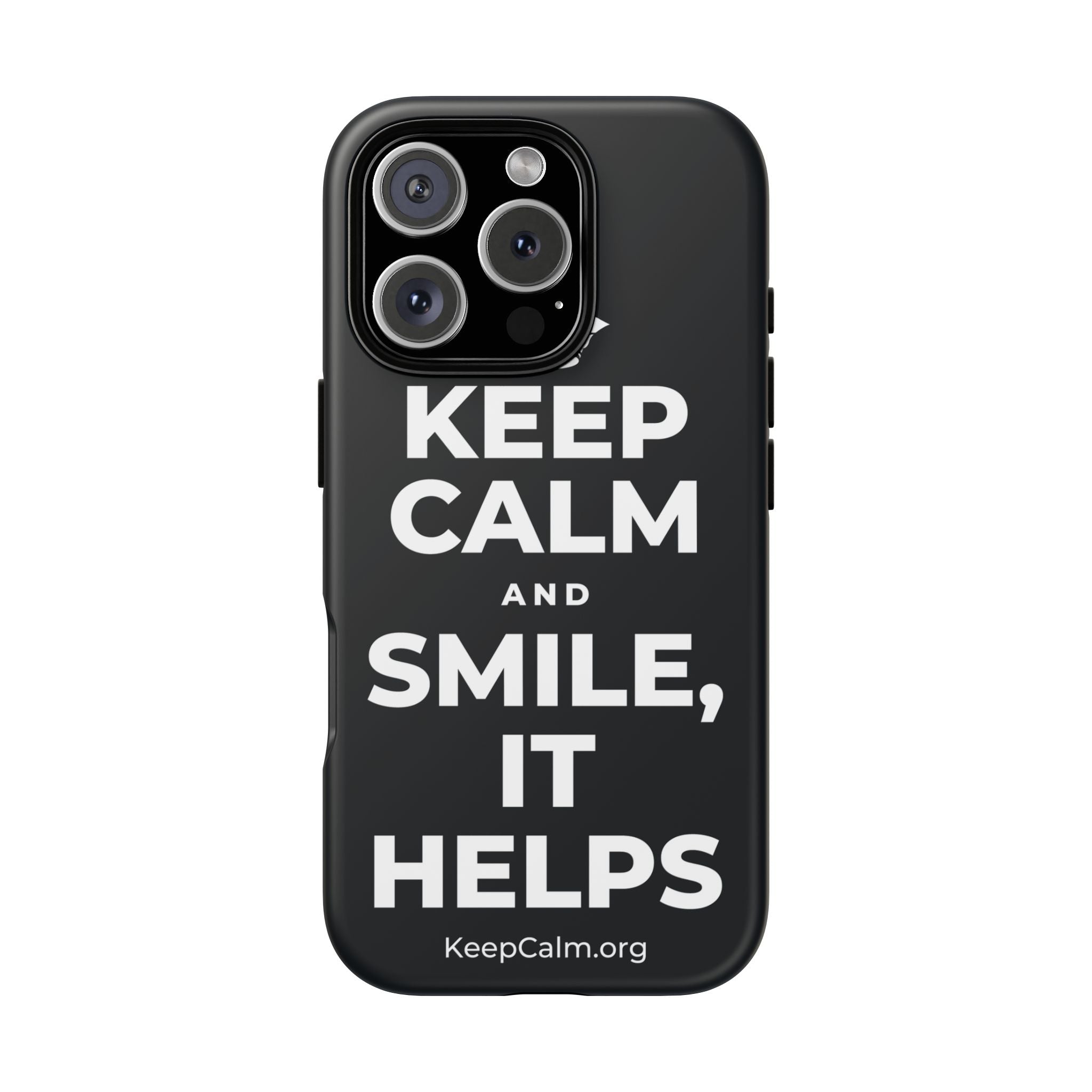 KEEP CALM AND SMILE, IT HELPS Phone Case (Dark)