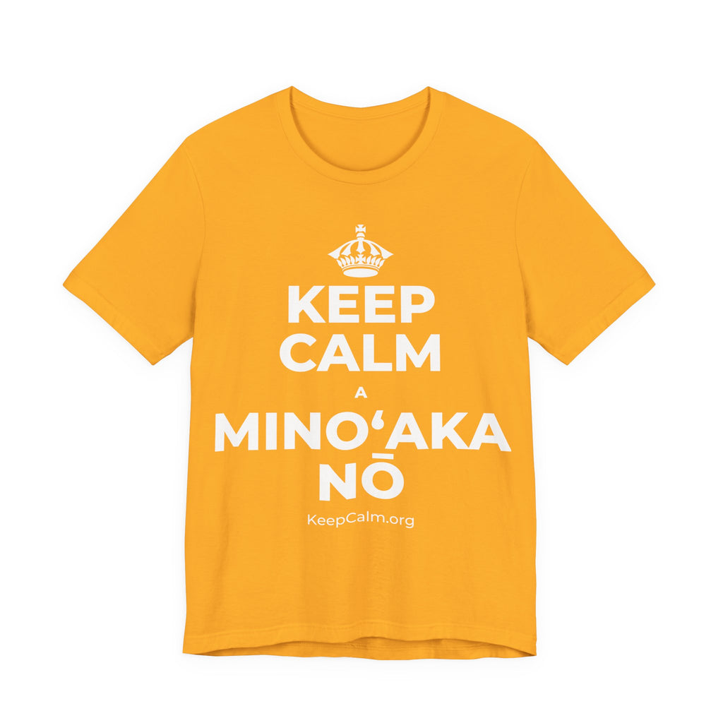 KEEP CALM A MINOʻAKA NŌ T-Shirt (Baby Blue–Silver)