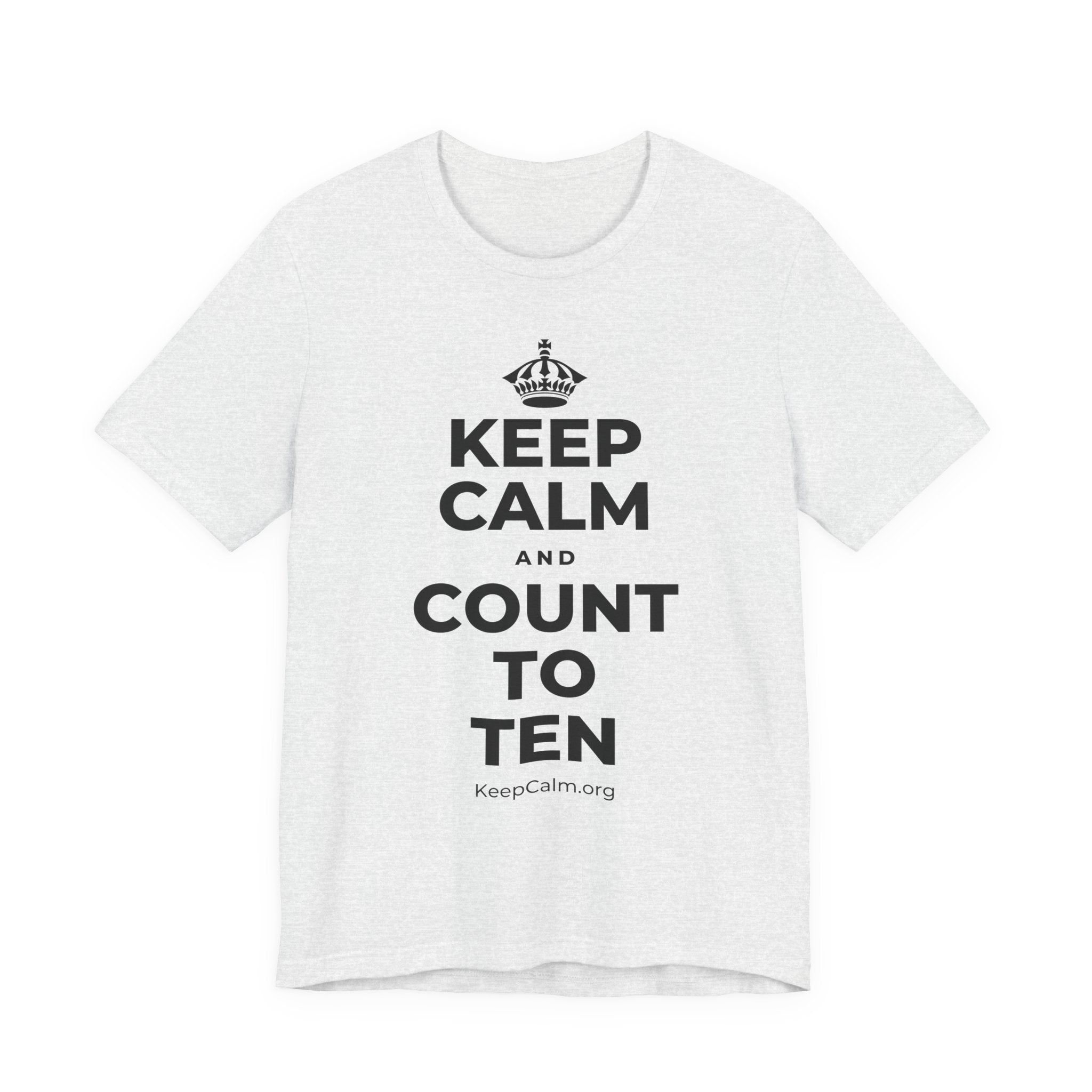 KEEP CALM AND COUNT TO TEN T-Shirt (Soft Cream–Heather Mauve)