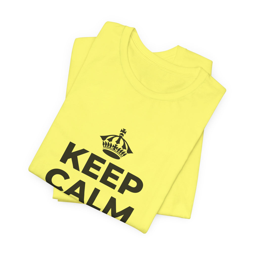 KEEP CALM AND LOCK IN T-Shirt (Soft Cream–Heather Mauve)