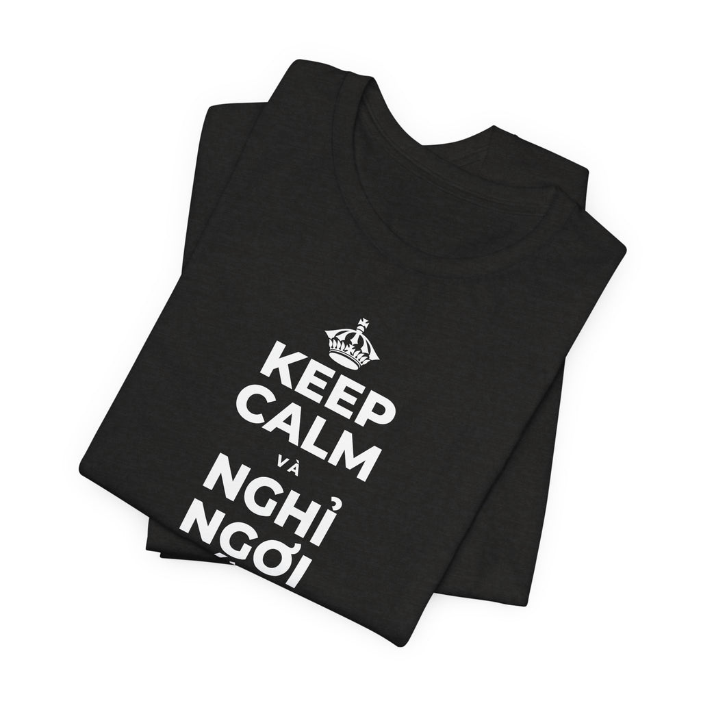 KEEP CALM VÀ NGHỈ NGƠI XỨNG ĐÁNG CỦA BẠN T-Shirt (Soft Cream–Heather Mauve)