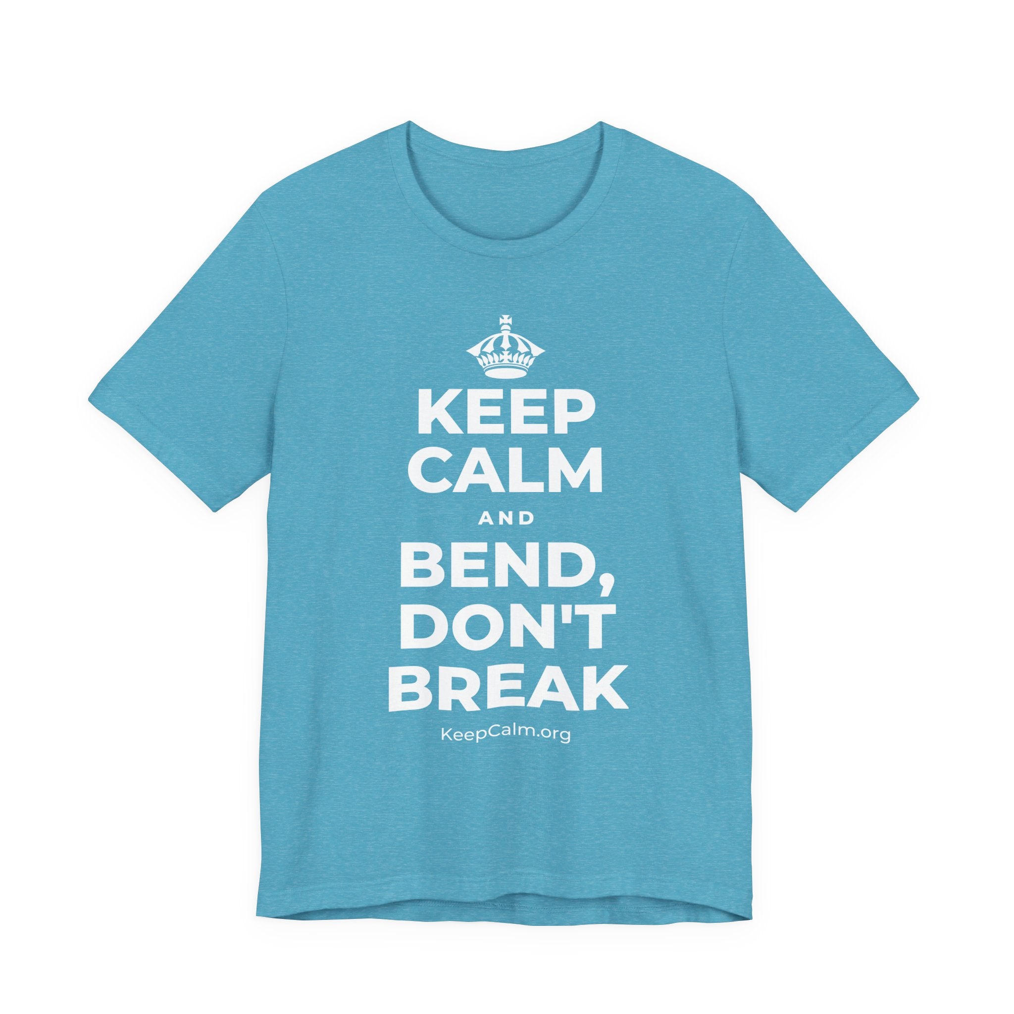 KEEP CALM AND BEND, DON'T BREAK T-Shirt (Soft Cream–Heather Mauve)
