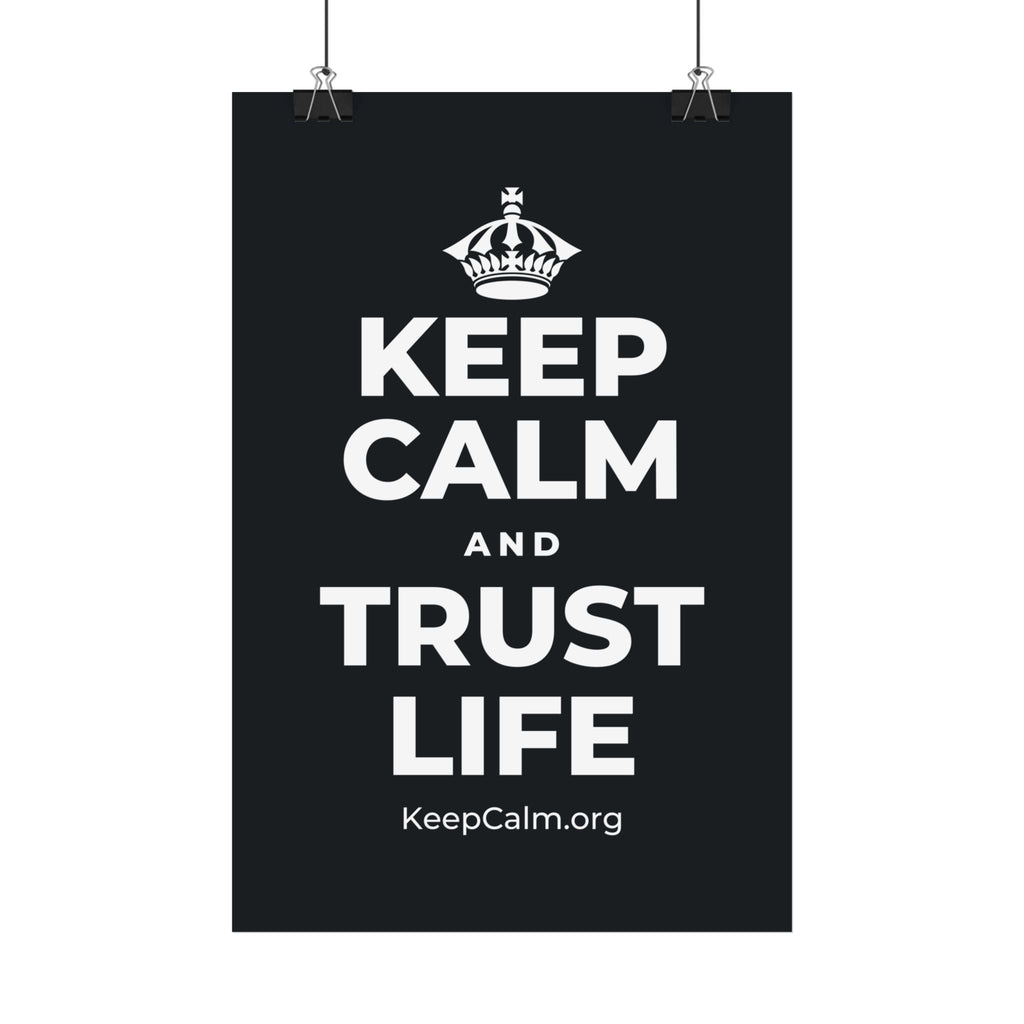 KEEP CALM AND TRUST LIFE Satin Poster (Dark)