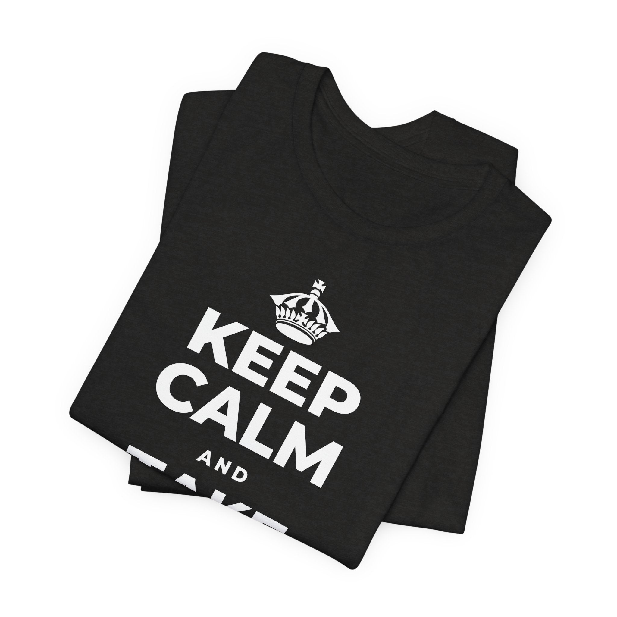 KEEP CALM AND TAKE A BOW T-Shirt (Soft Cream–Heather Mauve)