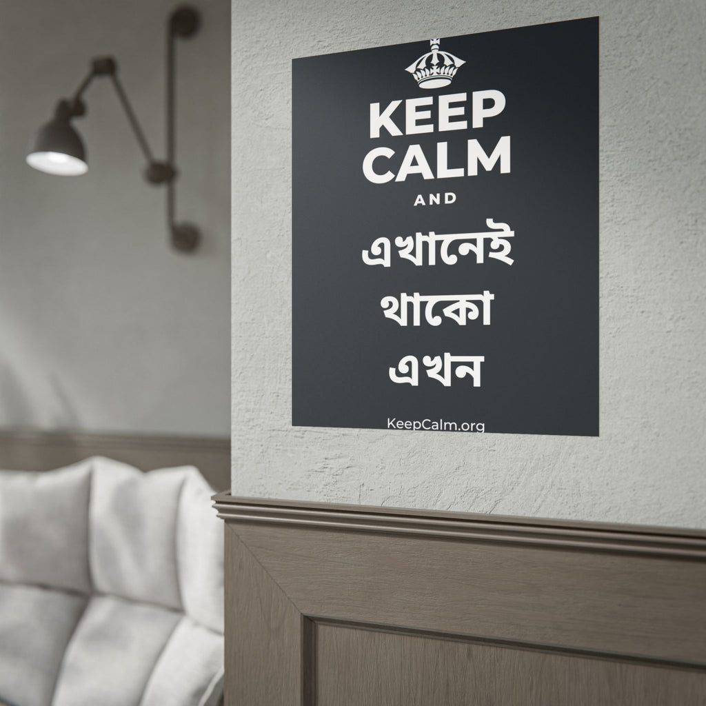 KEEP CALM AND এখানেই থাকো এখন Poster (Dark)