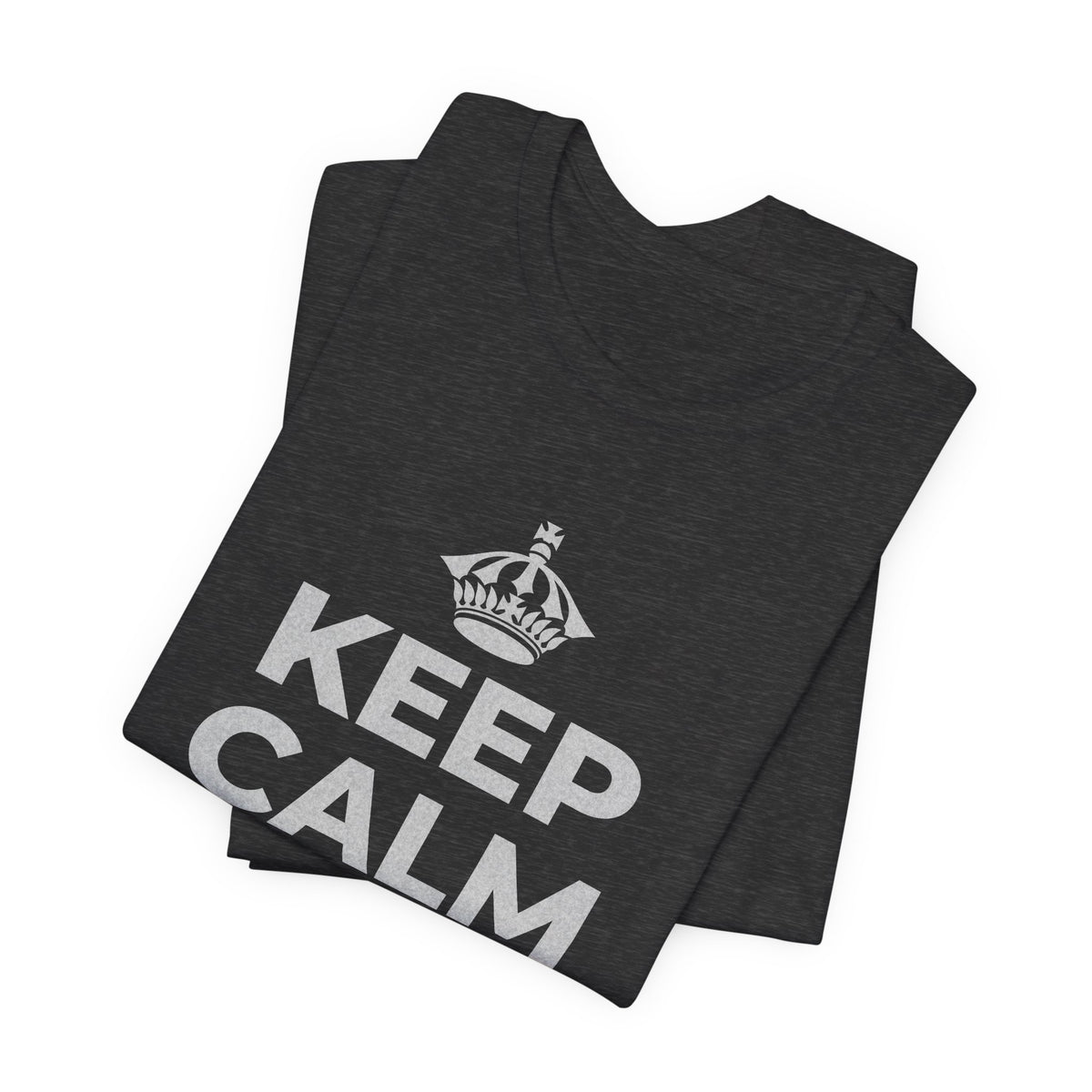 KEEP CALM AND OWN IT T-Shirt (White–Asphalt)
