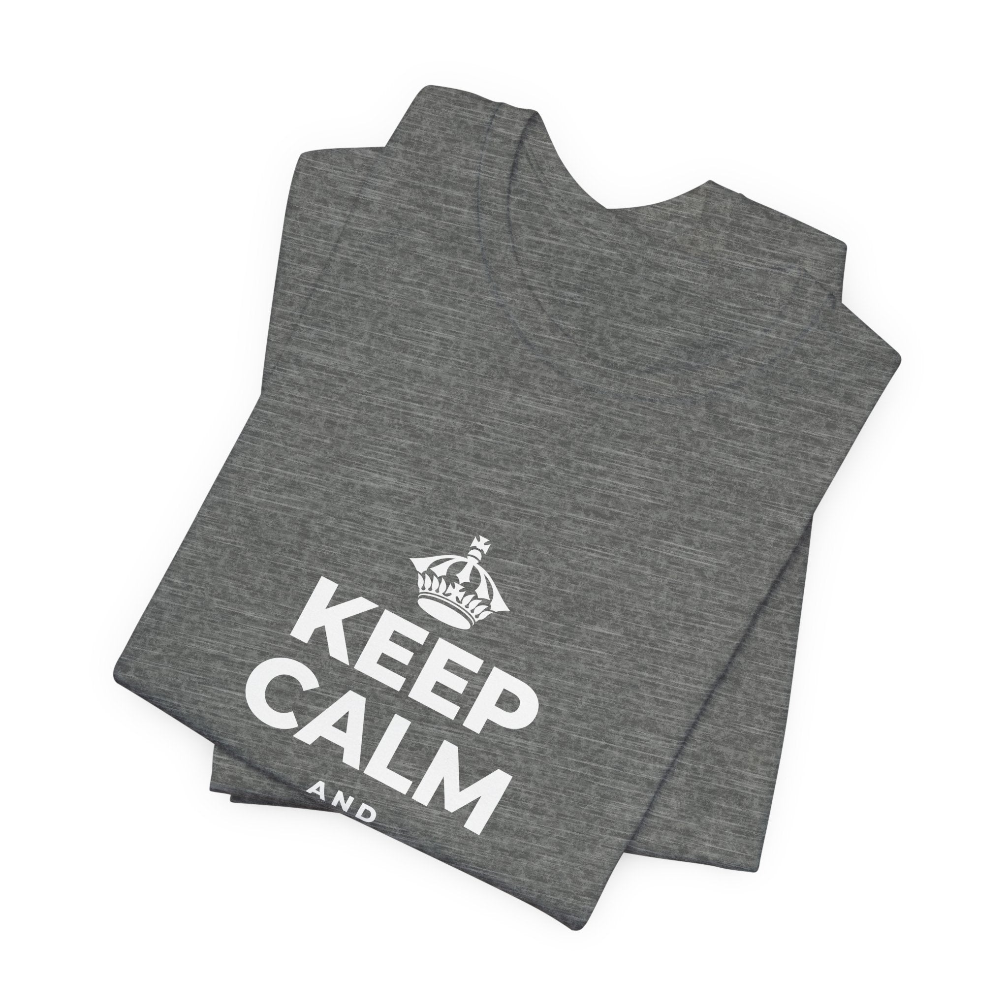 KEEP CALM AND GLOW TOGETHER T-Shirt (Baby Blue–Silver)