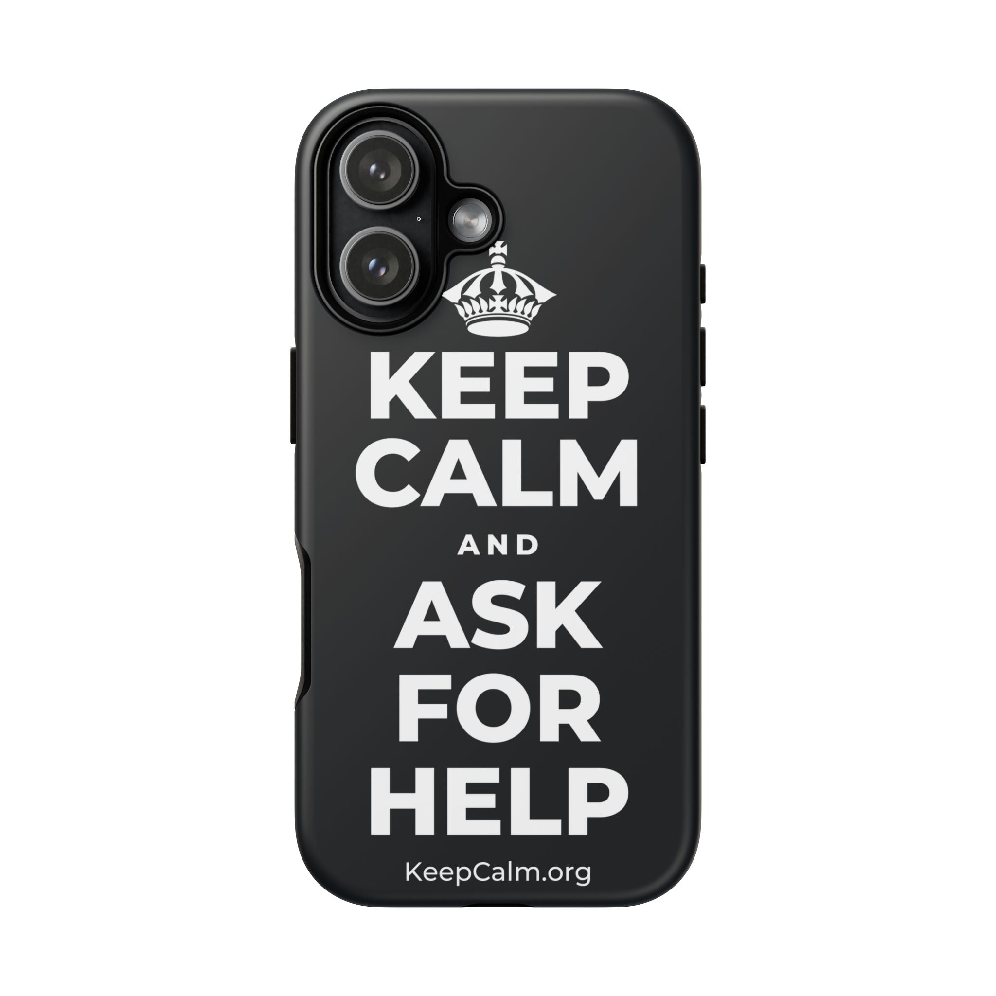 KEEP CALM AND ASK FOR HELP Phone Case (Dark)