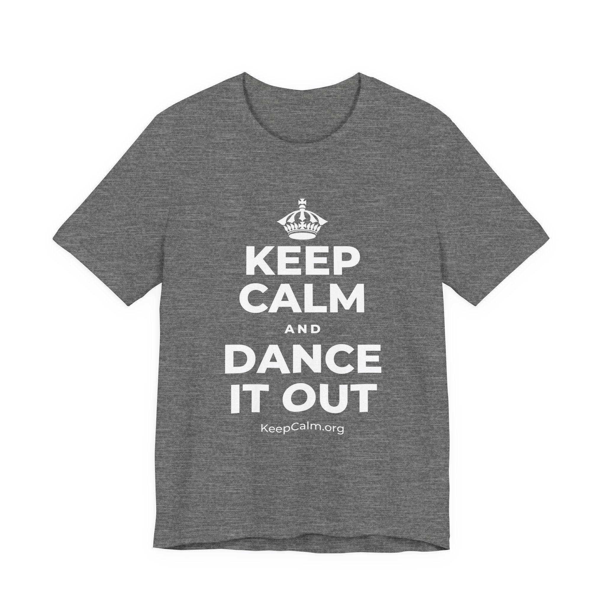 KEEP CALM AND DANCE IT OUT T-Shirt (Baby Blue–Silver)