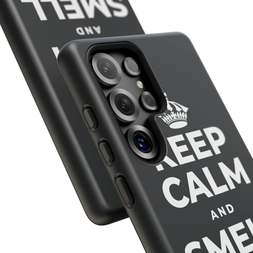 KEEP CALM AND SMELL THE ROSES Phone Case (Dark)