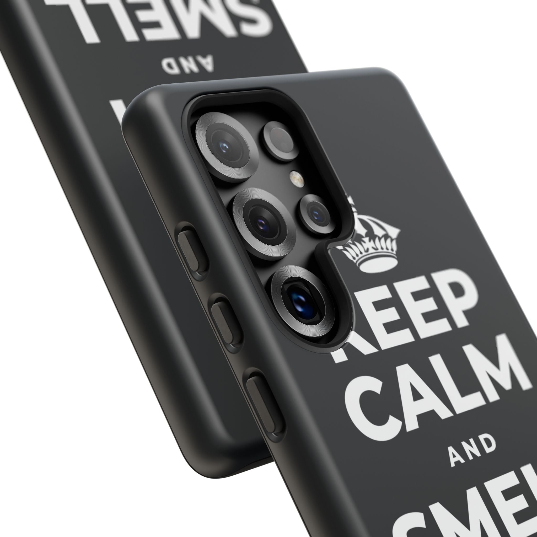 KEEP CALM AND SMELL THE ROSES Phone Case (Dark)