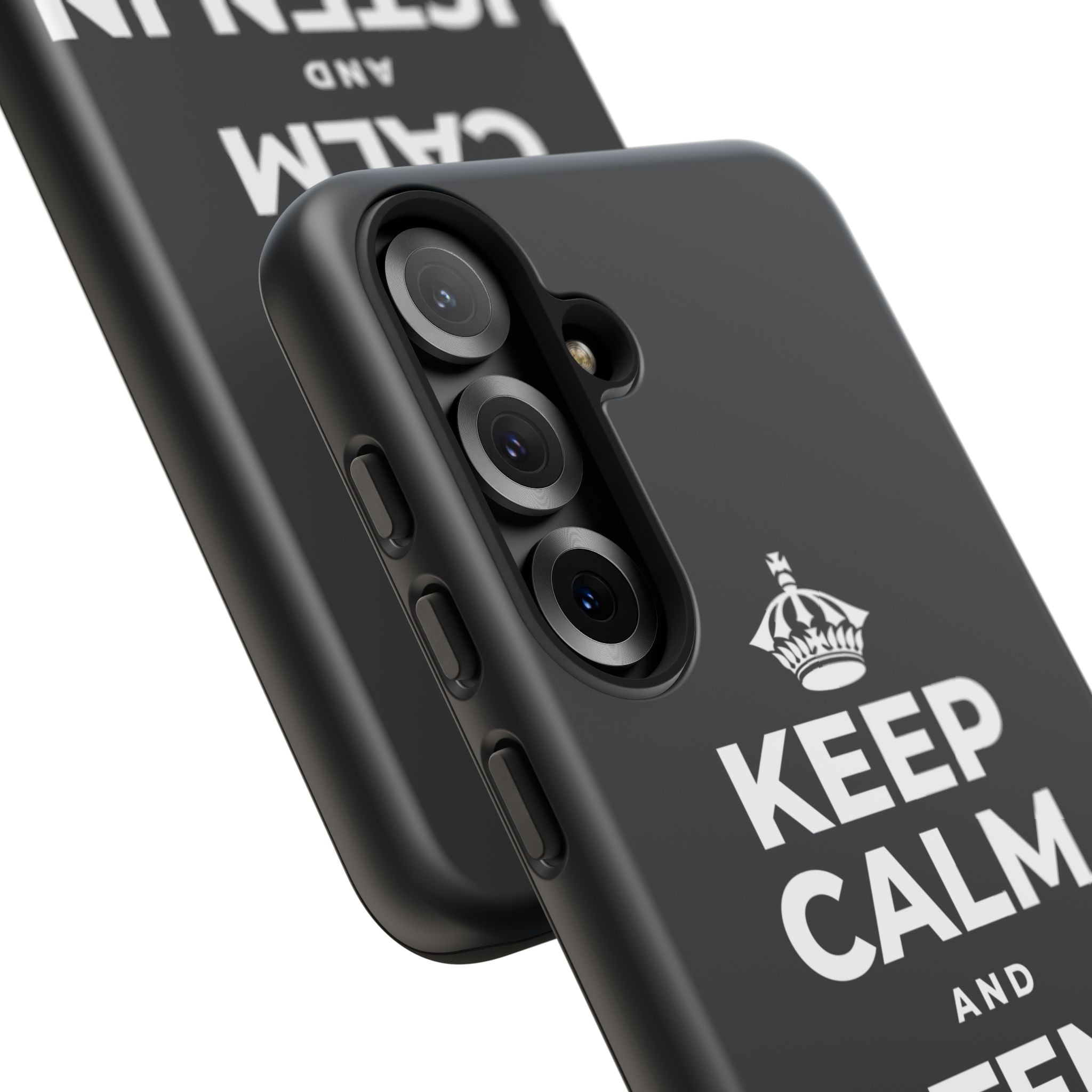 KEEP CALM AND LISTEN IN THE DARK Phone Case (Dark)