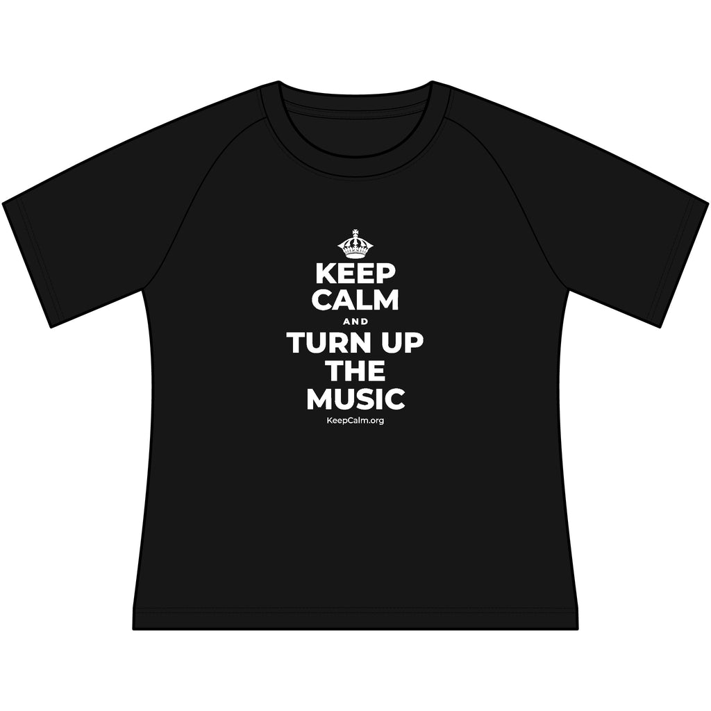 KEEP CALM AND TURN UP THE MUSIC Women's Raglan Tee