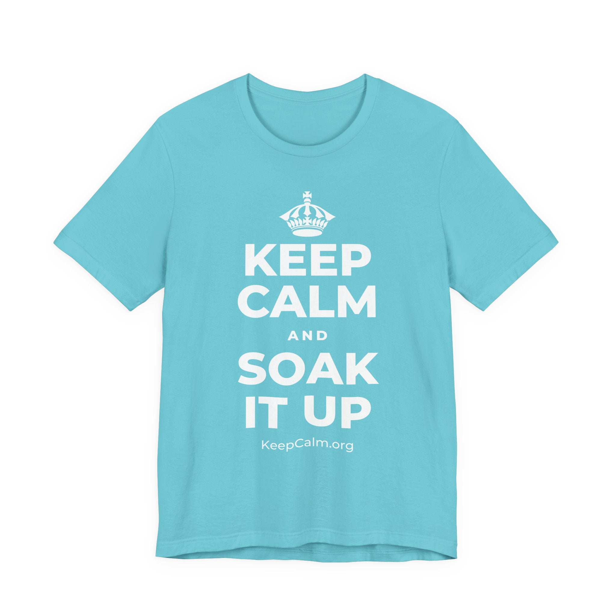 KEEP CALM AND SOAK IT UP T-Shirt (Soft Cream–Heather Mauve)
