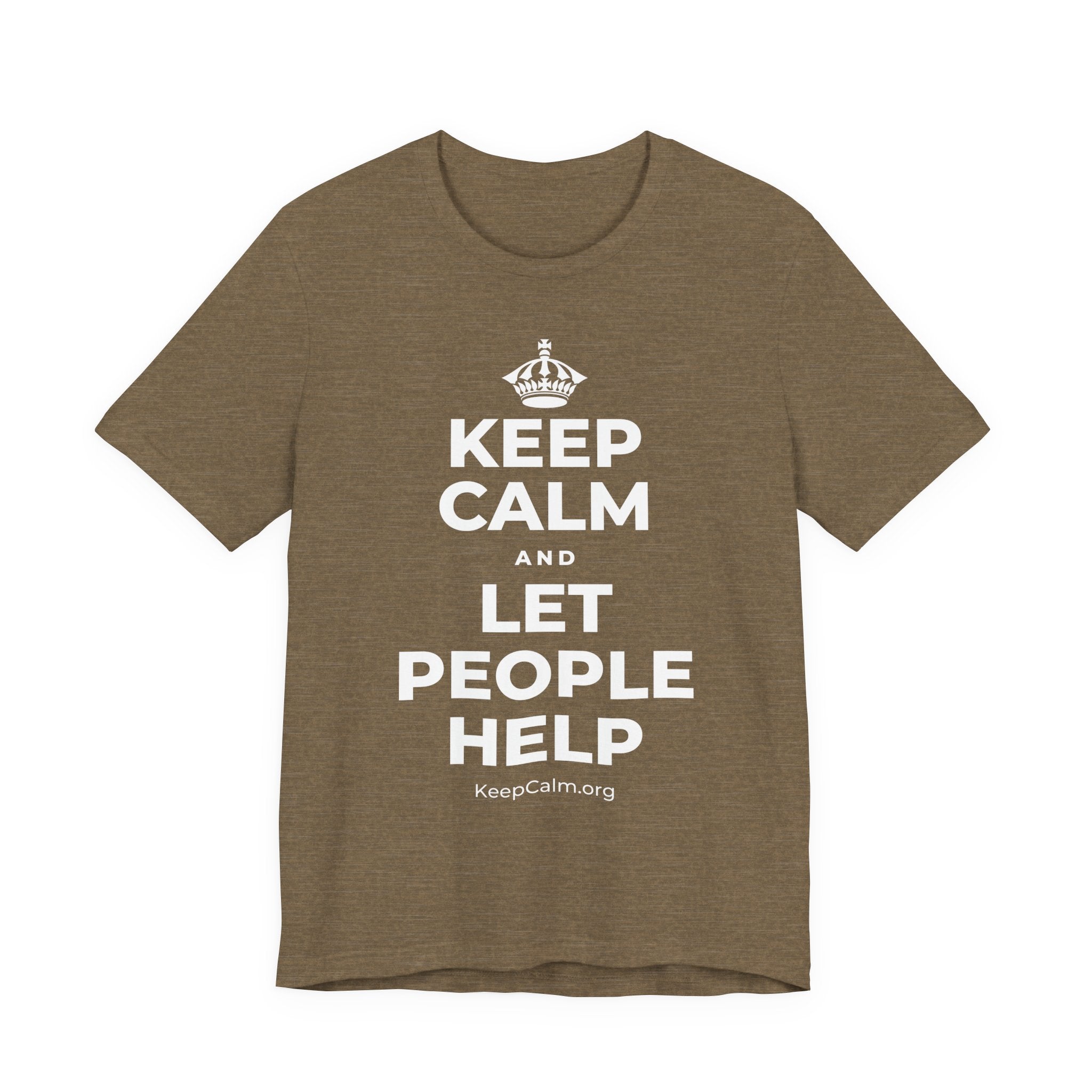 KEEP CALM AND LET PEOPLE HELP T-Shirt (Soft Cream–Heather Mauve)