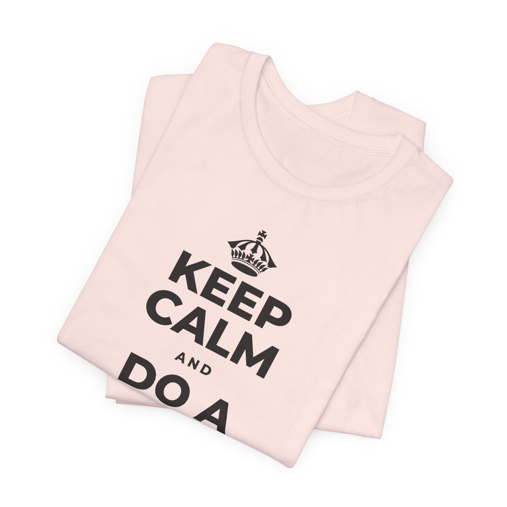KEEP CALM AND DO A HAPPY LITTLE DANCE T-Shirt (Soft Cream–Heather Mauve)