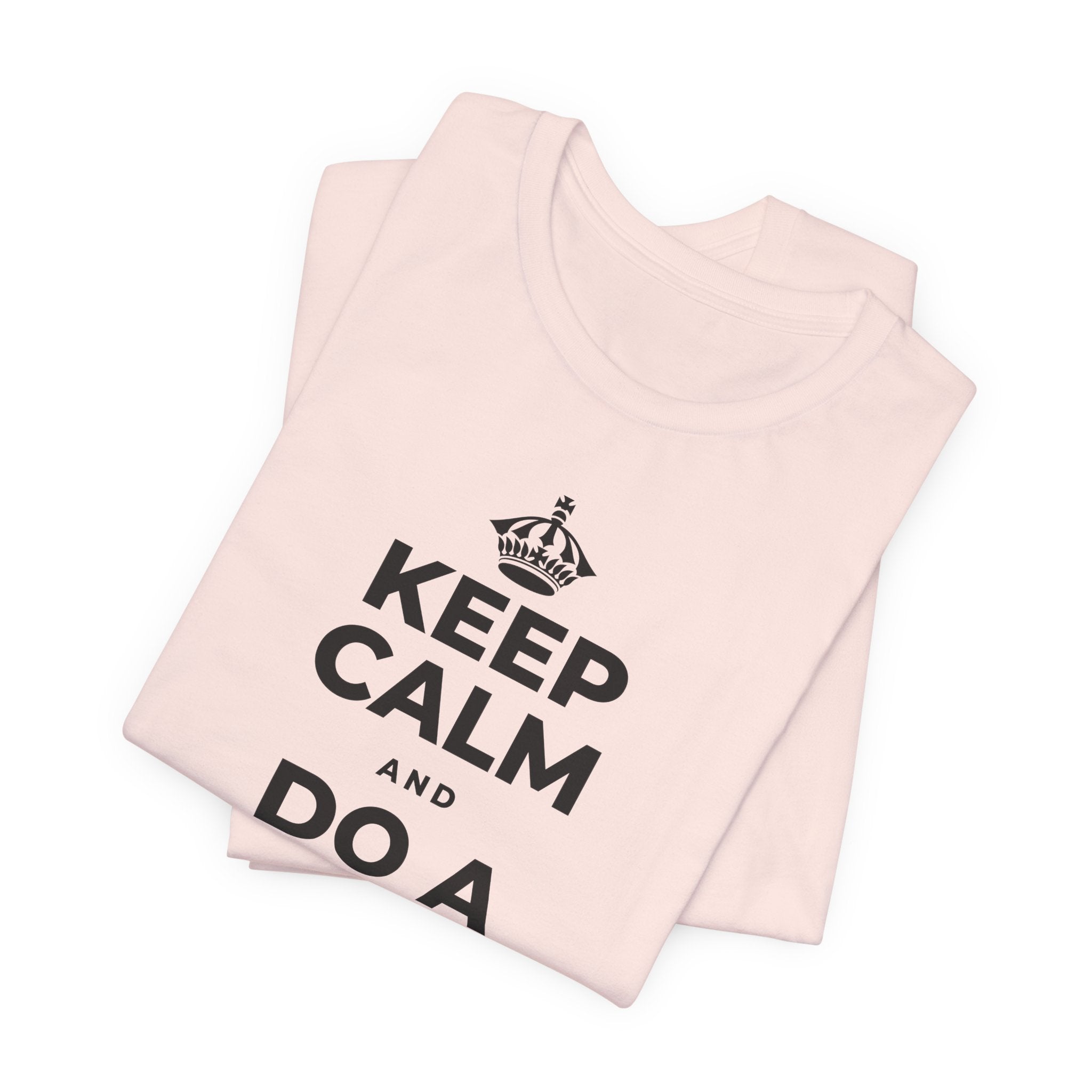 KEEP CALM AND DO A HAPPY LITTLE DANCE T-Shirt (Soft Cream–Heather Mauve)