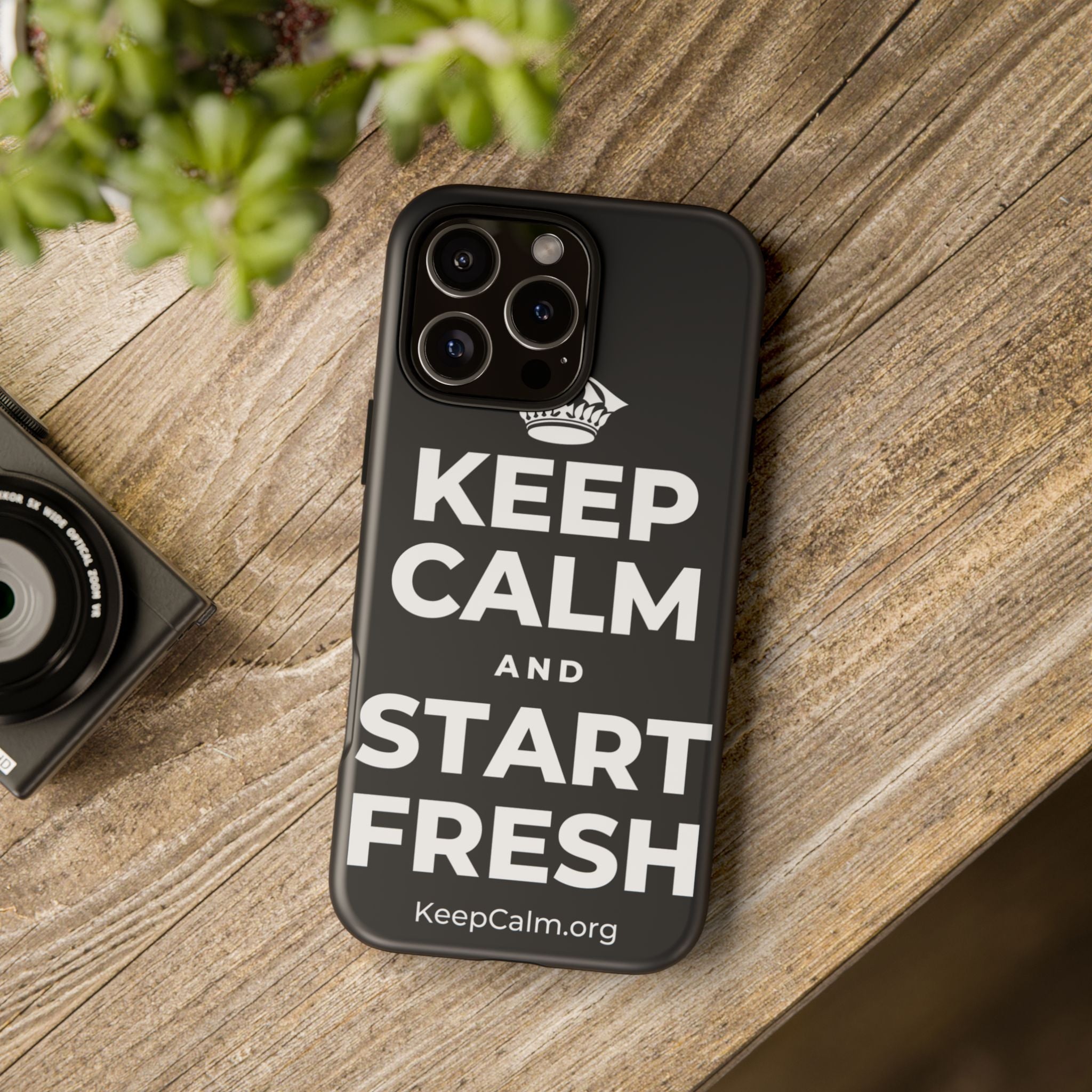 KEEP CALM AND START FRESH Phone Case (Dark)