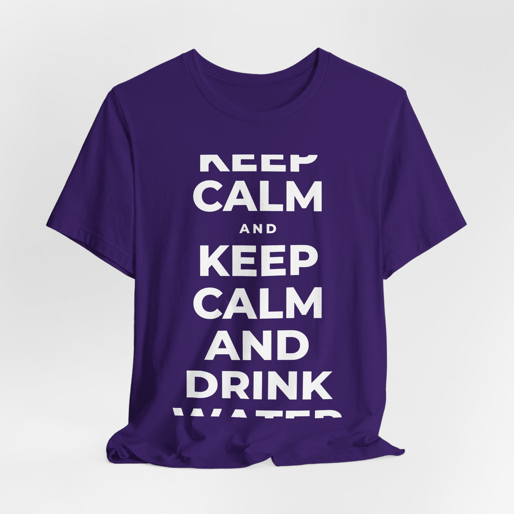 KEEP CALM AND DRINK WATER T-Shirt (Soft Cream–Heather Mauve)