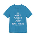 KEEP CALM AND GET OUTSIDE T-Shirt (White–Asphalt)