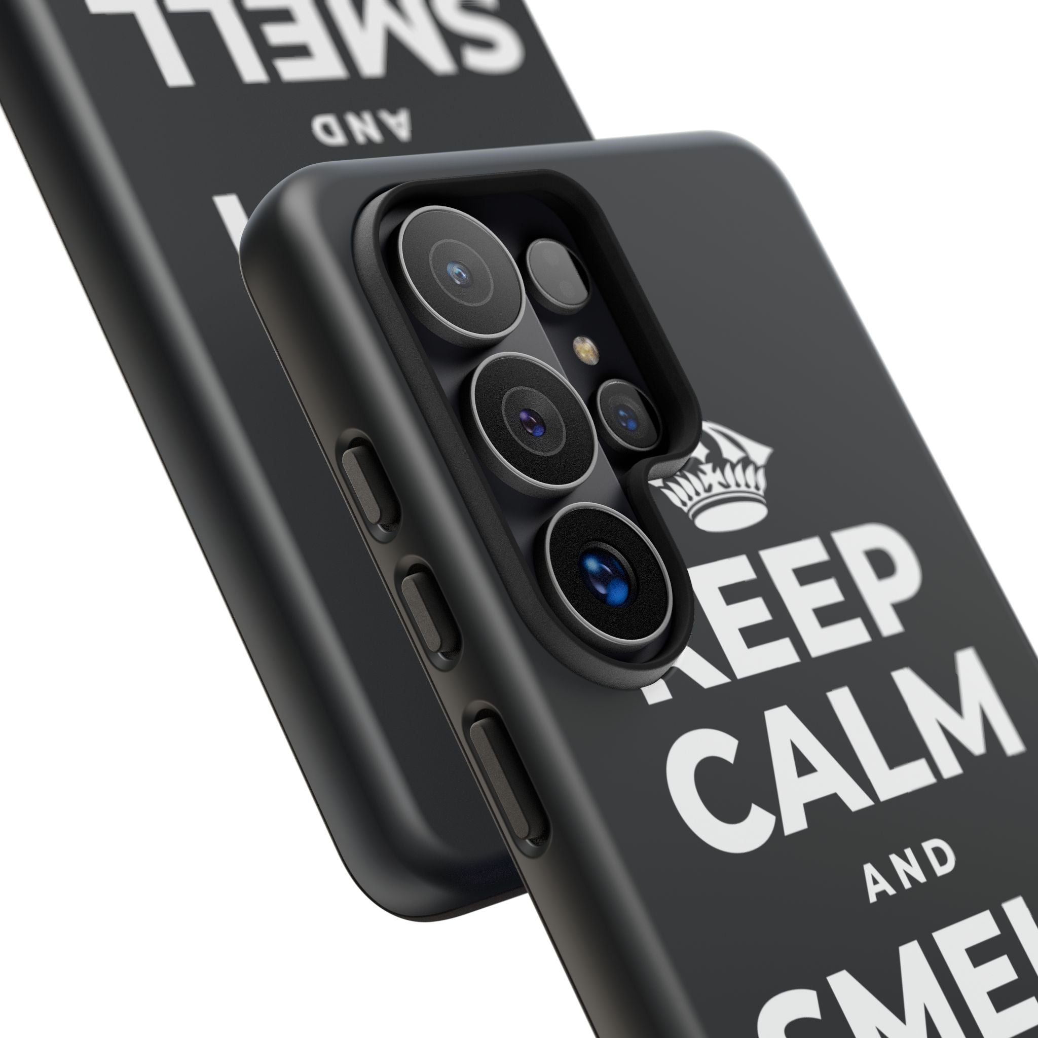 KEEP CALM AND SMELL THE ROSES Phone Case (Dark)