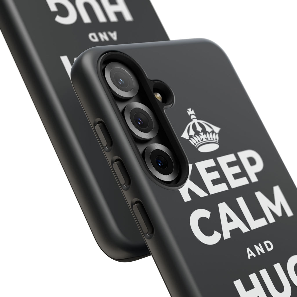 KEEP CALM AND HUG YOUR DOG Phone Case (Dark)