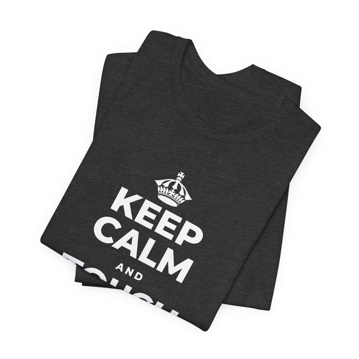 KEEP CALM AND TOUCH SOME GRASS T-Shirt (White–Asphalt)