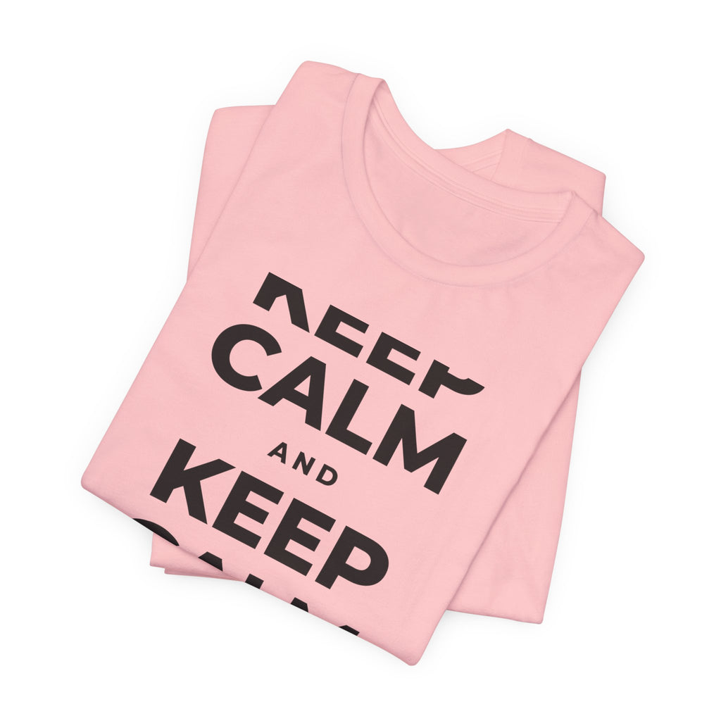KEEP CALM AND DRINK WATER T-Shirt (White–Asphalt)