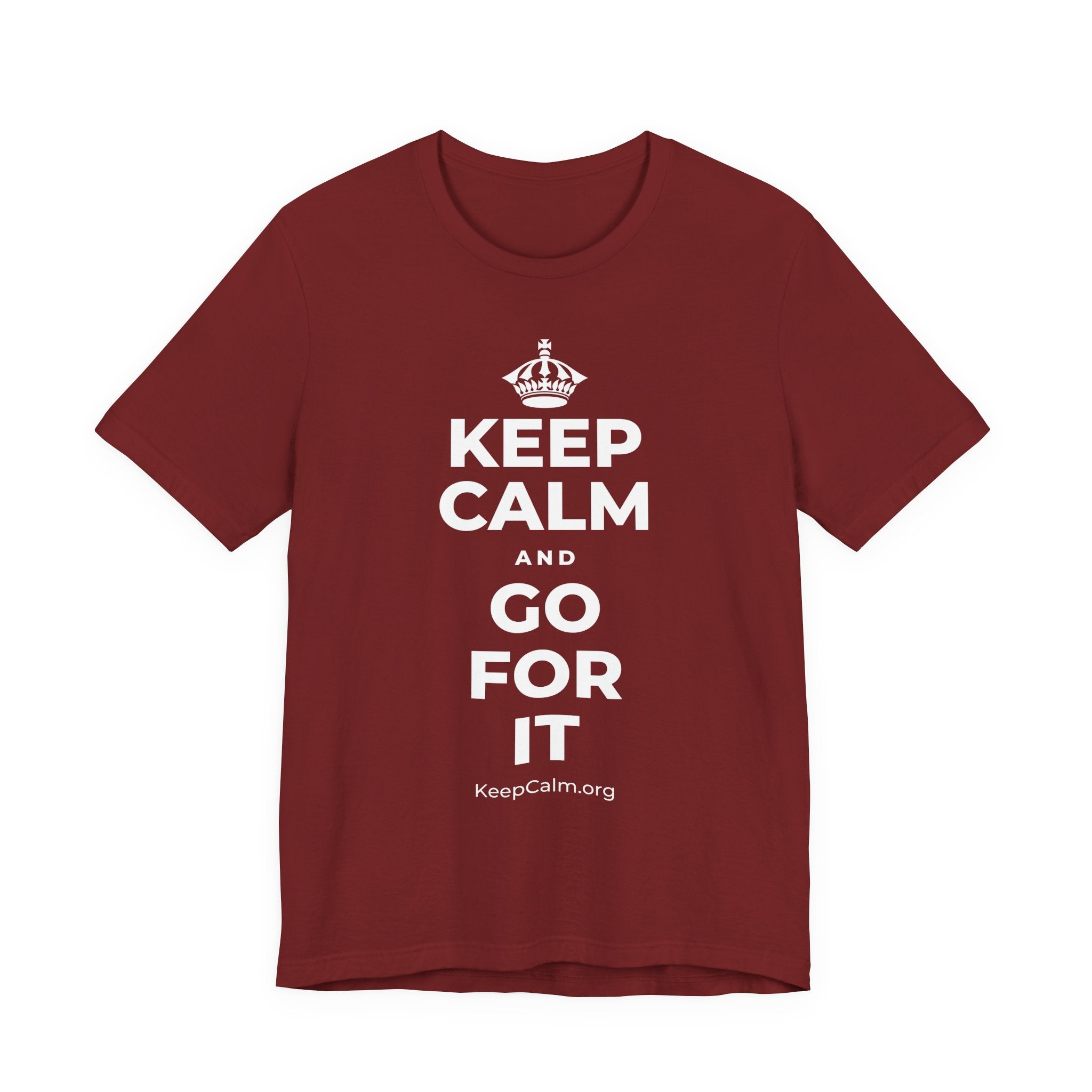 KEEP CALM AND GO FOR IT T-Shirt (Baby Blue–Silver)