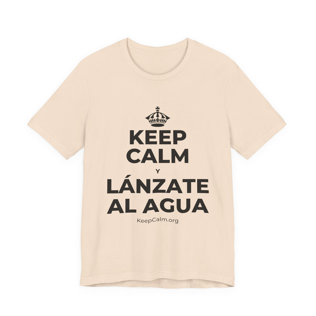 KEEP CALM Y LÁNZATE AL AGUA T-Shirt (Soft Cream–Heather Mauve)